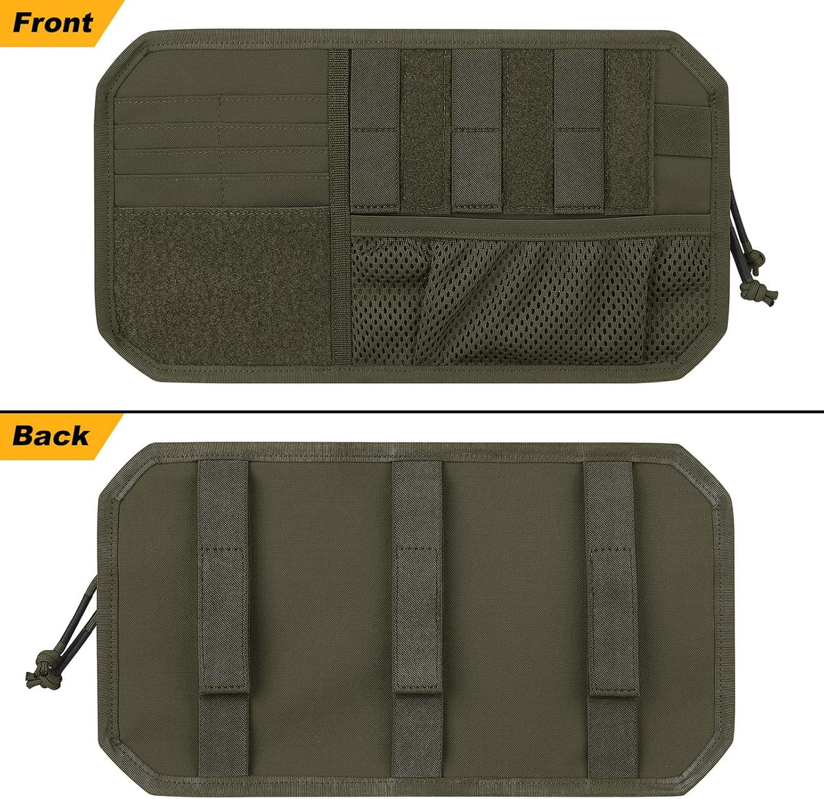 Car Sun Visor Organizer, Tactical Sunvisor Organizers Storage Covers for Trucks, Molle Panel with Pockets Zipper Visor Storage Pouch Accessories, Fits Most Vehicles, SUVs & Jeeps (RG-NEW)