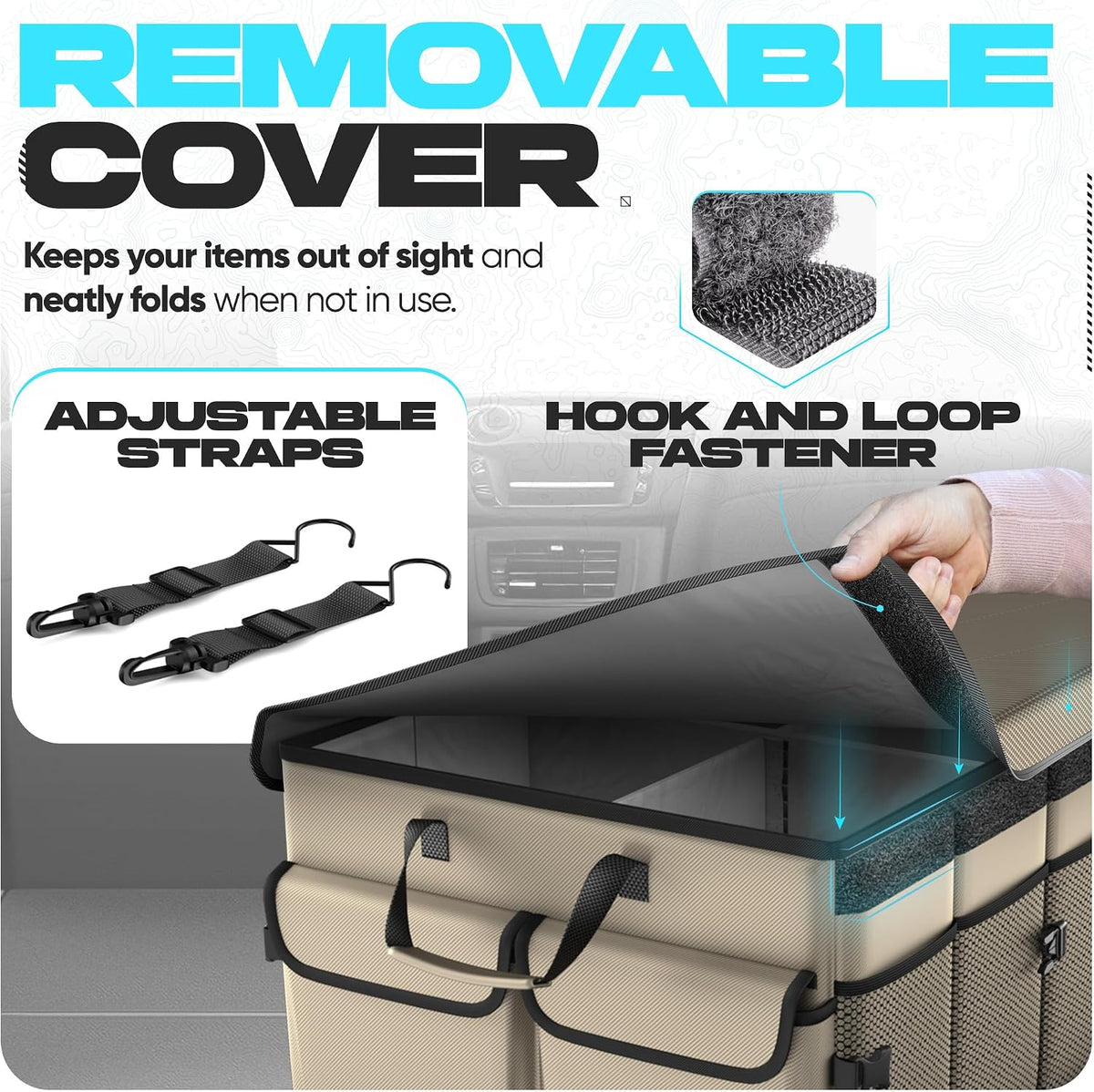 FORTEM Trunk Organizer - Foldable Car Organizer with Cooler for SUV, Trucks