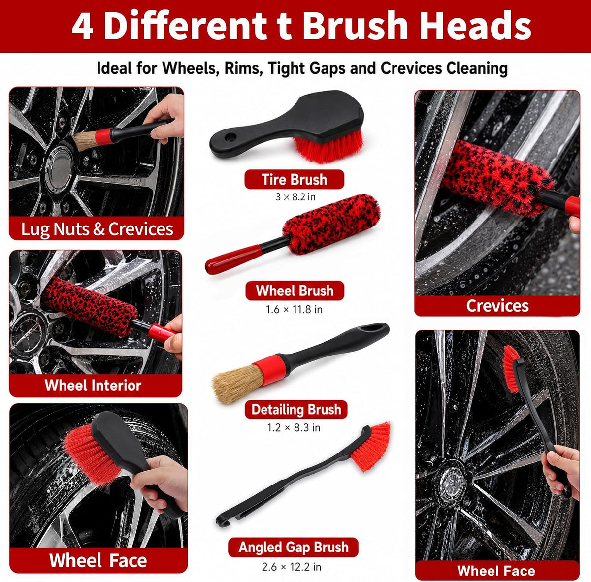 Car Detailing Kit, 20Pcs Car Cleaning Brushes ＆ Extra Large Drying Towel