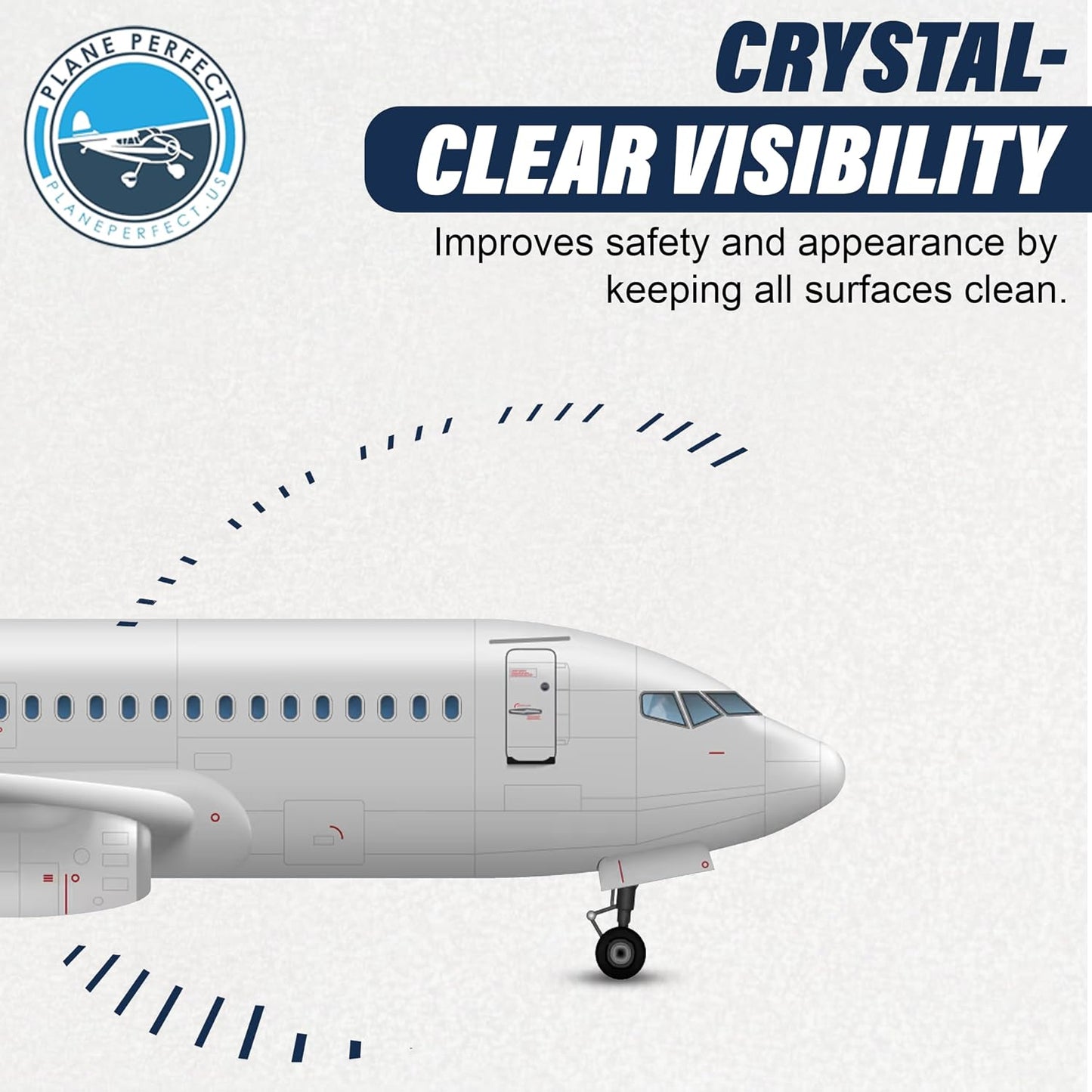 Plane Perfect Eyes Outside Windshield Cleaner - Aviation &amp; Multi Surface Glass, Plastic, Plexiglass - Streak Free, Non Abrasive, Reduces Fog, UV Safe for Airplanes, Cars, Boats &amp; LCD Screens | 16 Oz