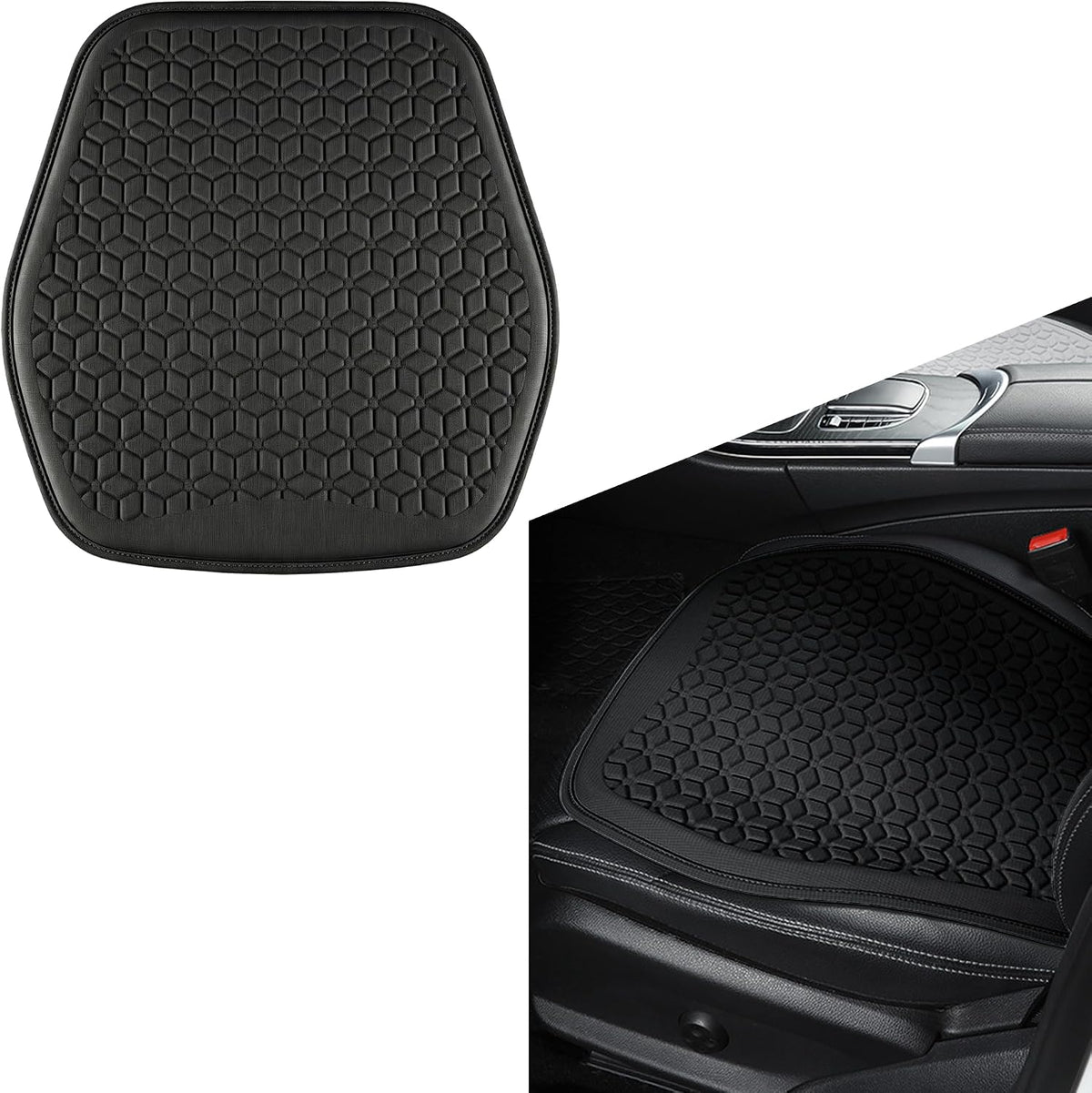 Thin Gel Car Seat Cushion, Non-Slip & Comfortable Automotive Front Seats Cushion Pad for Driver, Breathable Vehicle Interior Mat Cover Accessories，Gray