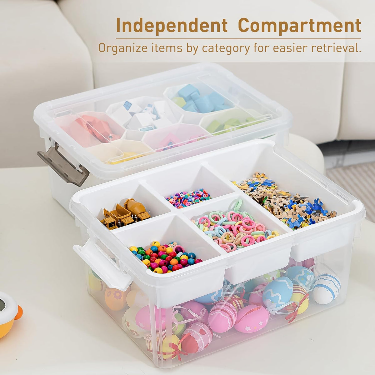 Citylife 17QT 4-Pack Storage bins with Lid 6 Marker inserts Buildable Lid