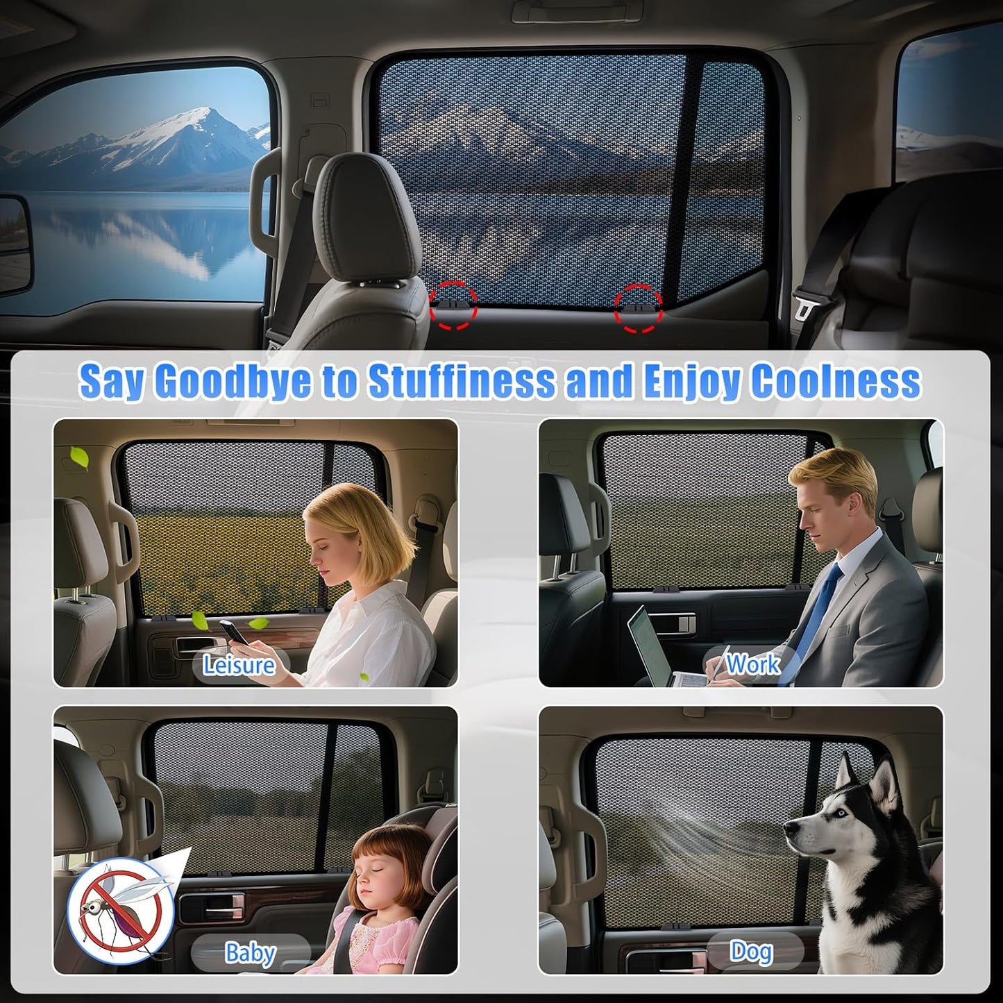 ZATOOTO Car Window Shades Honda CRV 2023-2025 for Rear Window 2Pack car Shades for Back Windows Baby & Pet | Blocks 99% UV Rays & Heat | Breathable Mesh for Privacy & Bug Protection | Camping & Travel