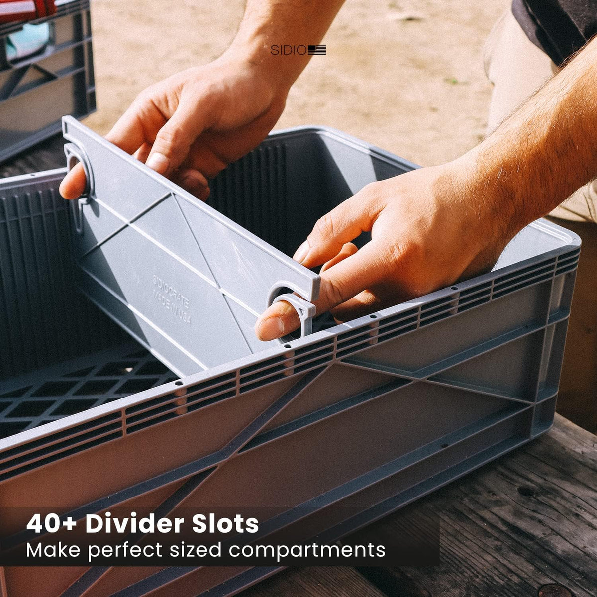 SIDIO Pro Pack, HD Stackable Storage Bins with Lids & Dividers, Green