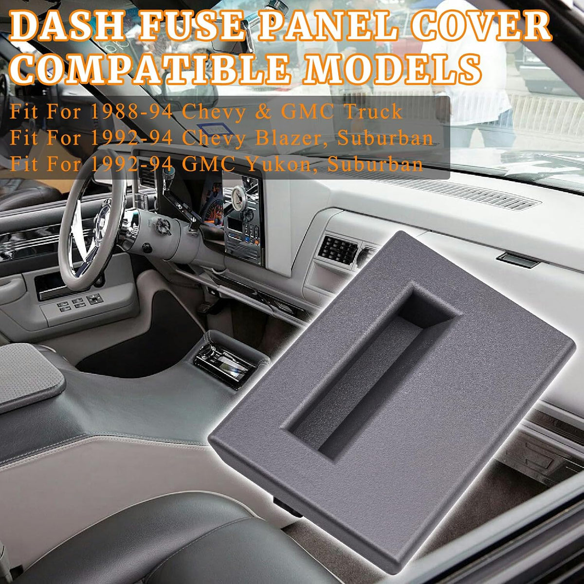 Dash Fuse Panel Cover Dash Trim Cover Compatible with 88-94 Chevrolet and General Motors Truck Snug Fit Pickup Truck Interior Car Accessories Gray