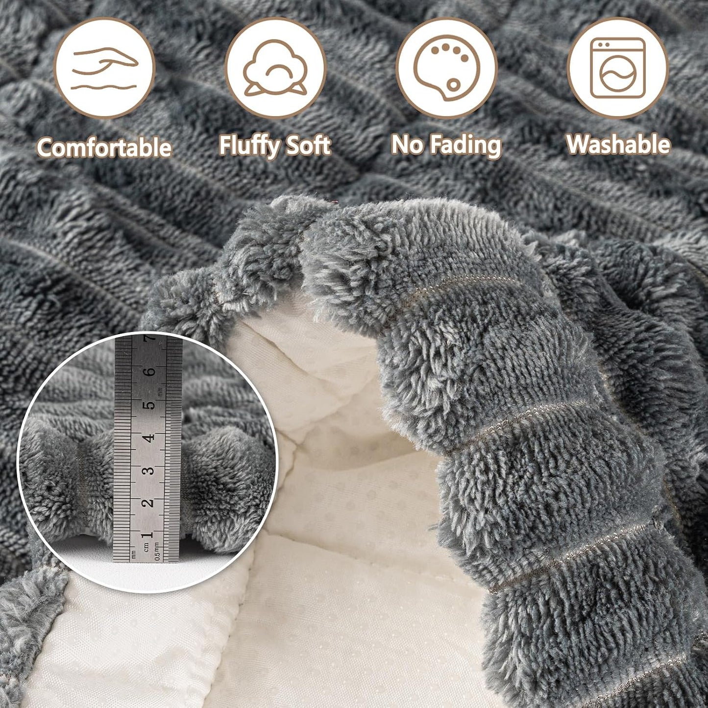 Capslpad Couch Covers for Dogs Washable Non Slip Pets Sofa Covers Fuzzy Sofa Slipcover Geometric Pet Friendly Mat Cushion Protector Travel Pet Mat for Living Bedroom Car Back Seat, Dark Gray 27.5"x59"