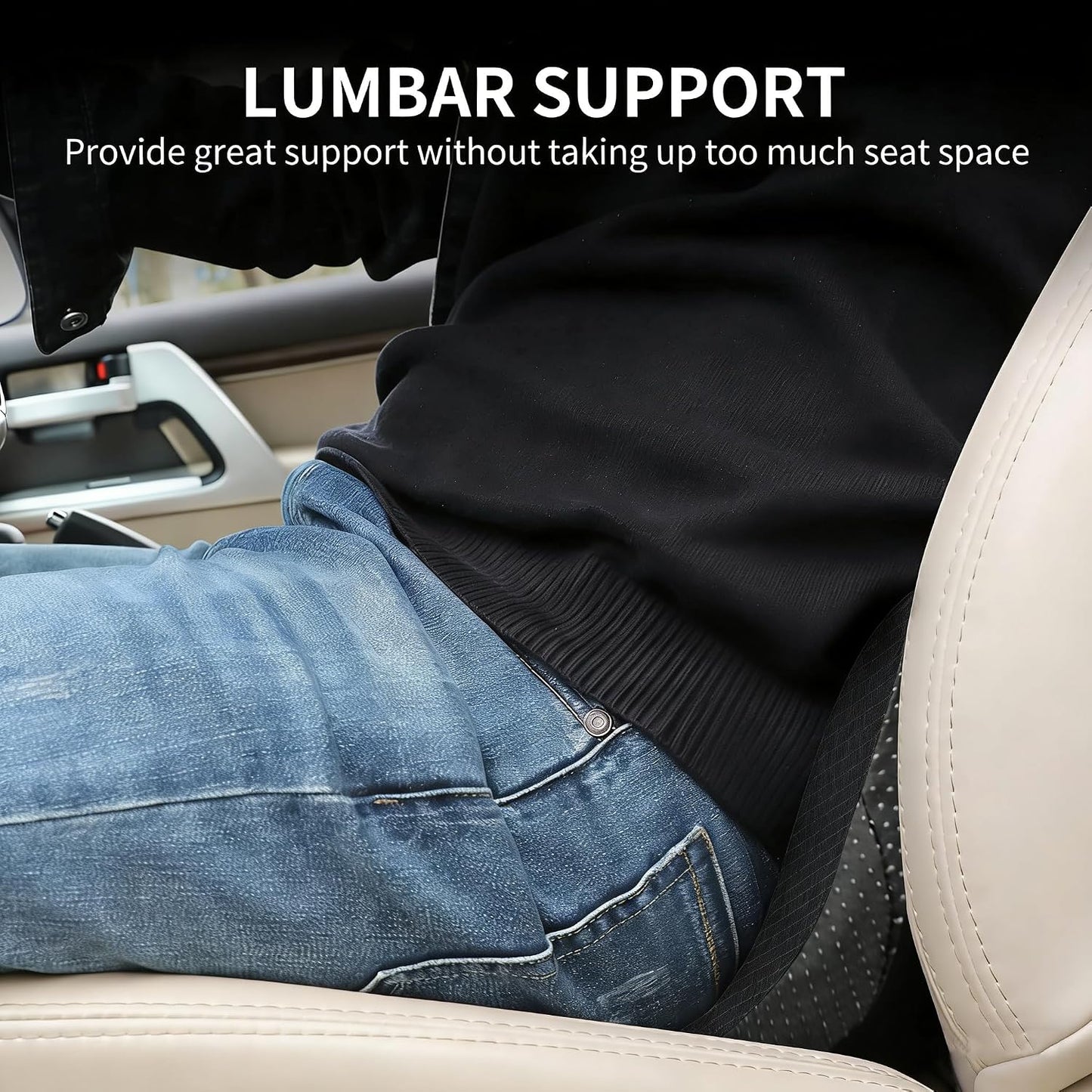 Livtribe Car Seat Cushion - Memory Foam Car Seat Pad - Sciatica & Lower Back Pain Relief - Car Seat Cushions for Driving - Road Trip Essentials for Drivers(Black)