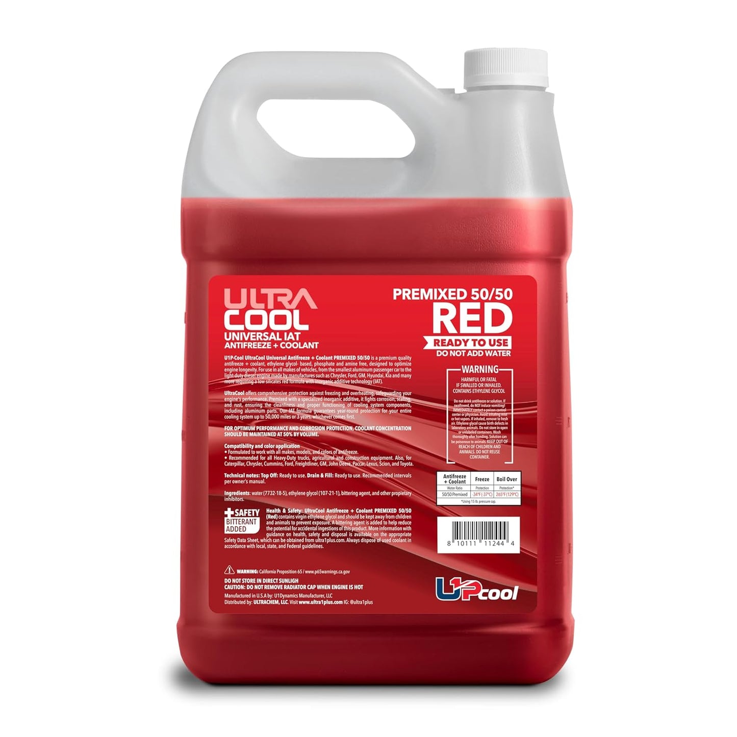 ULTRA 1PLUS Antifreeze Coolant - UltraCool Universal PREMIXED 50/50 - Ready to Use Engine Coolant - Gallon