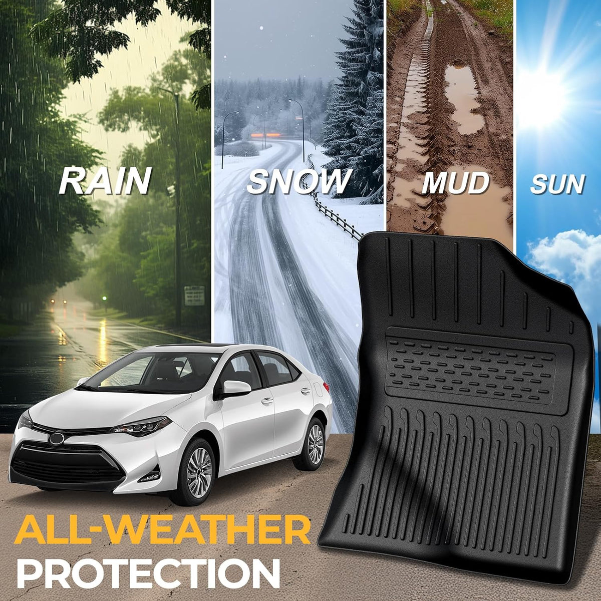 Floor Mats for 2014-2019 Toyota Corolla Sedan Accessories