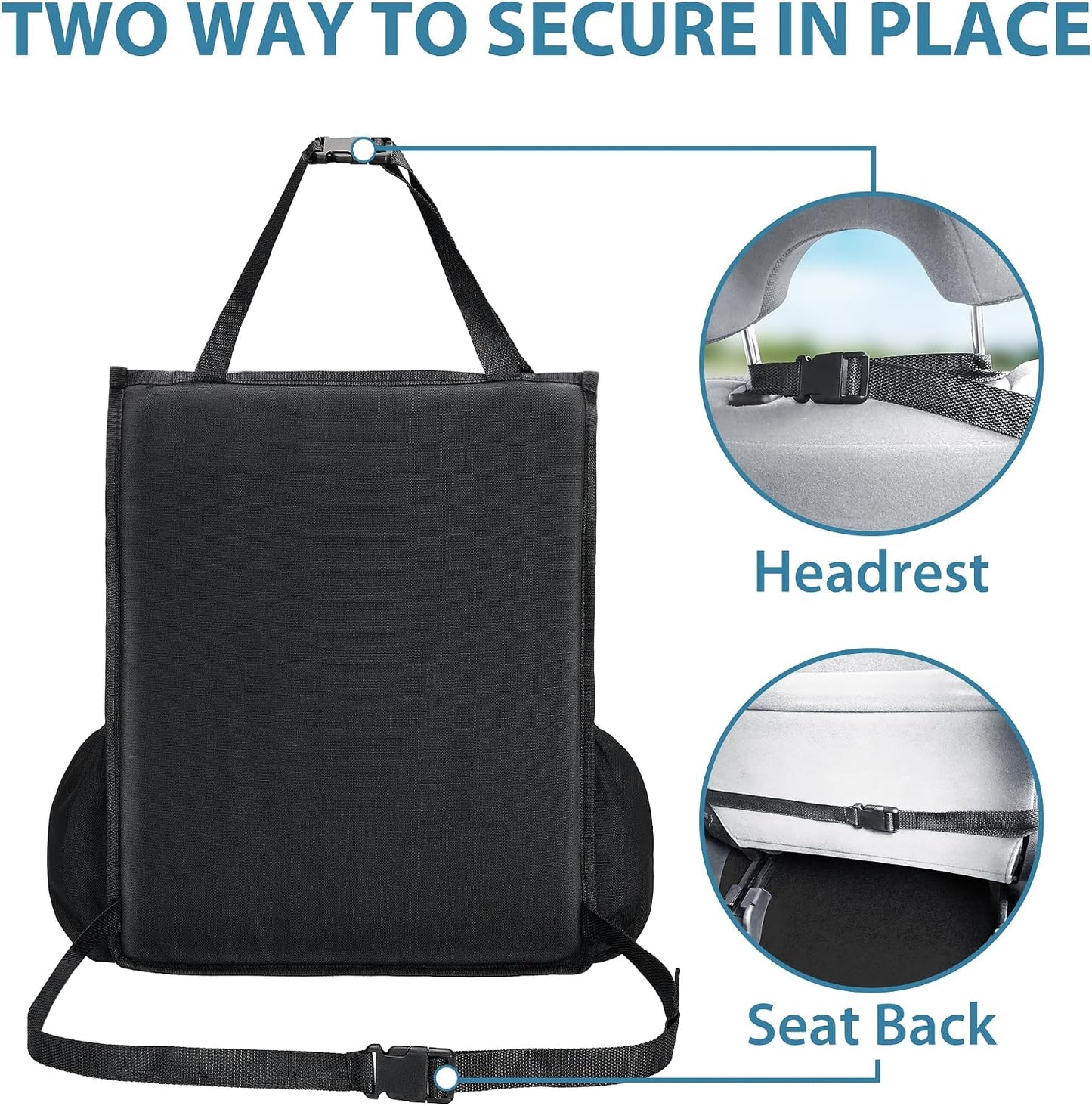 Elantrip Car Front Seat Organizer, Back Seat Storage with Adjustable Straps Truck Seat Organizers for Delivery Drive, Office File, Passenger Seat
