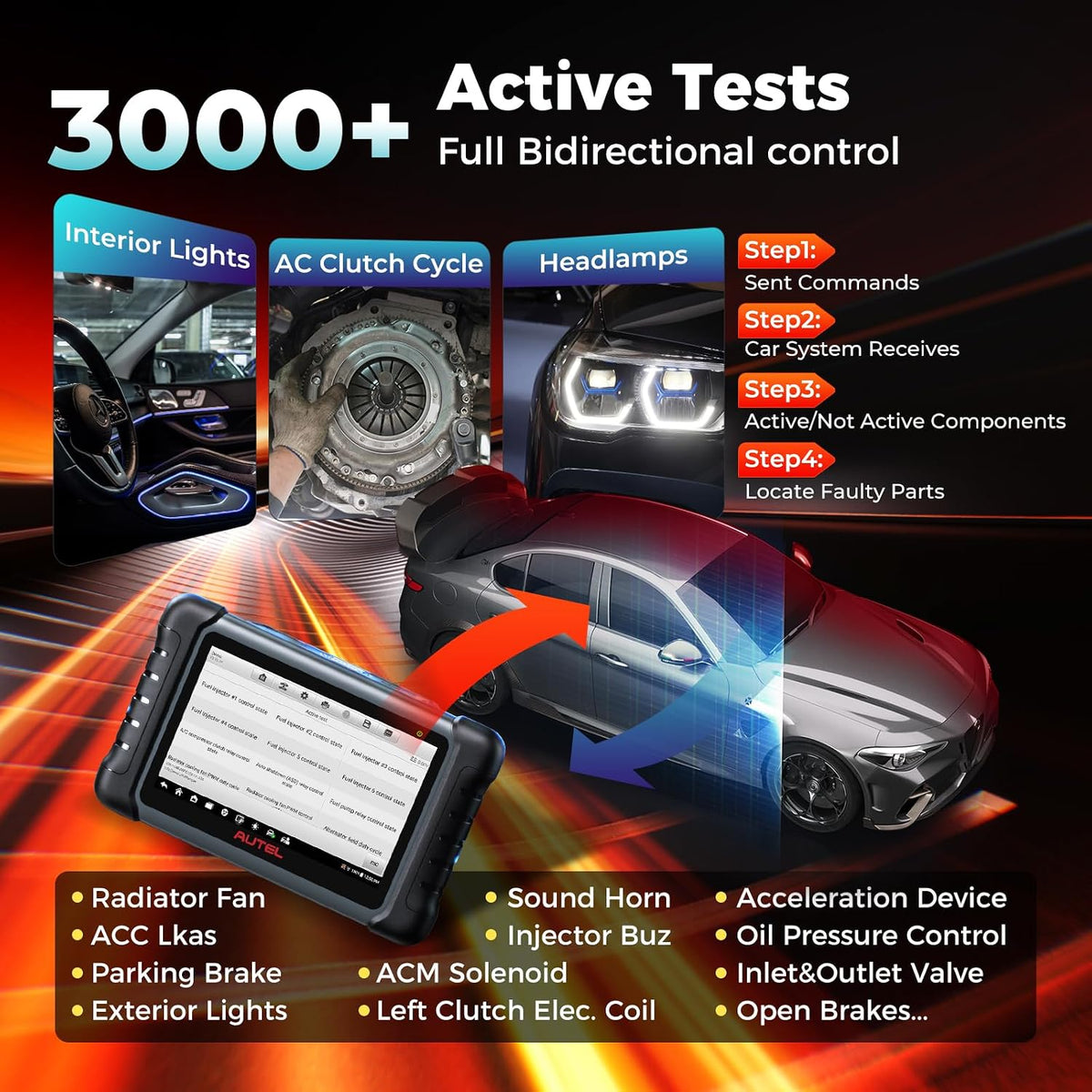 Autel Scanner MaxiCheck MX808S: All System Bidirectional OBD2 Scan Tool