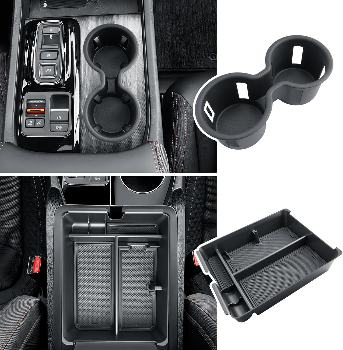 BIBIBO 2Pack for 2026 Honda Passport Center Console Organizer for 2026 Honda Passport Console Organizer+Cup Holder 2026 Passport Accessories 2026 Passport