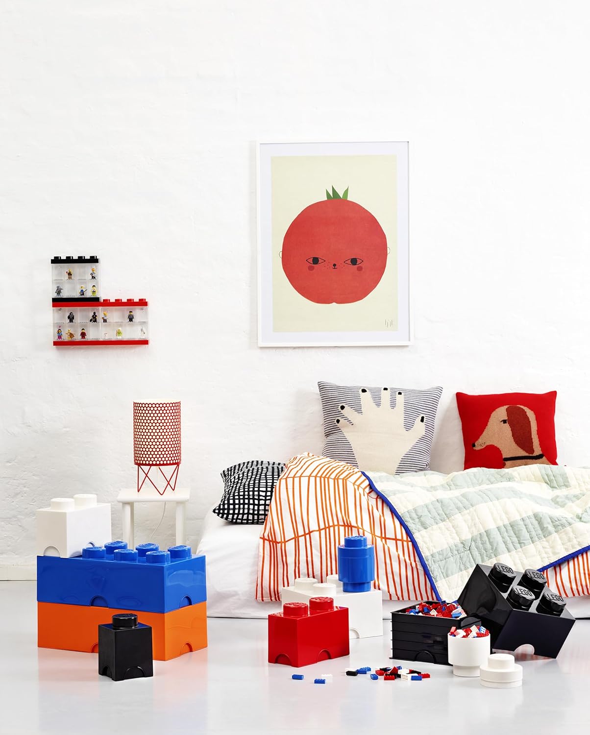 Room Copenhagen, LEGO Brick Box Stackable Storage Containers - Organizational Building Blockss - 19.69 x 9.84 x 7.09 Inches - Brick 8, Bright Red