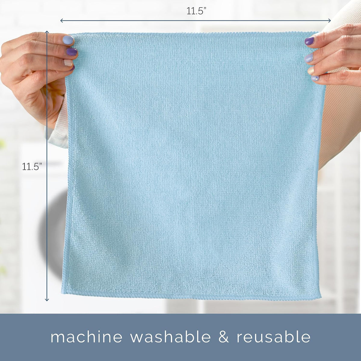 S&T INC. Microfiber Cleaning Cloth, 100 Pack, 11.5" x 11.5", Light Blue