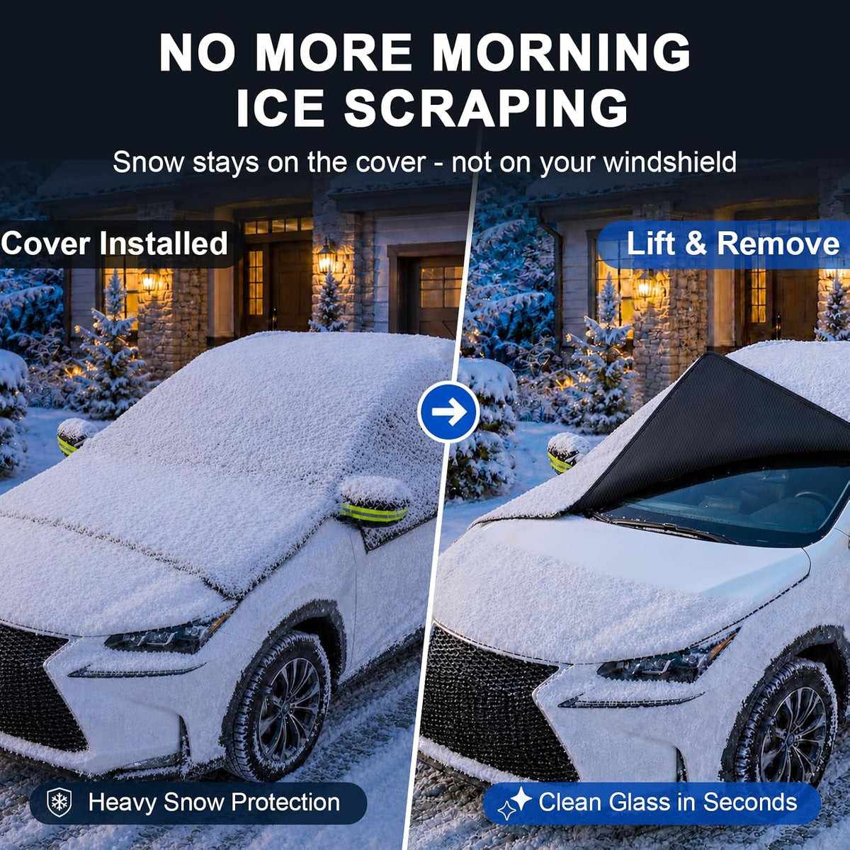 Windshield Cover for Ice and Snow, Magnetic Hail Oversize 120"x57"