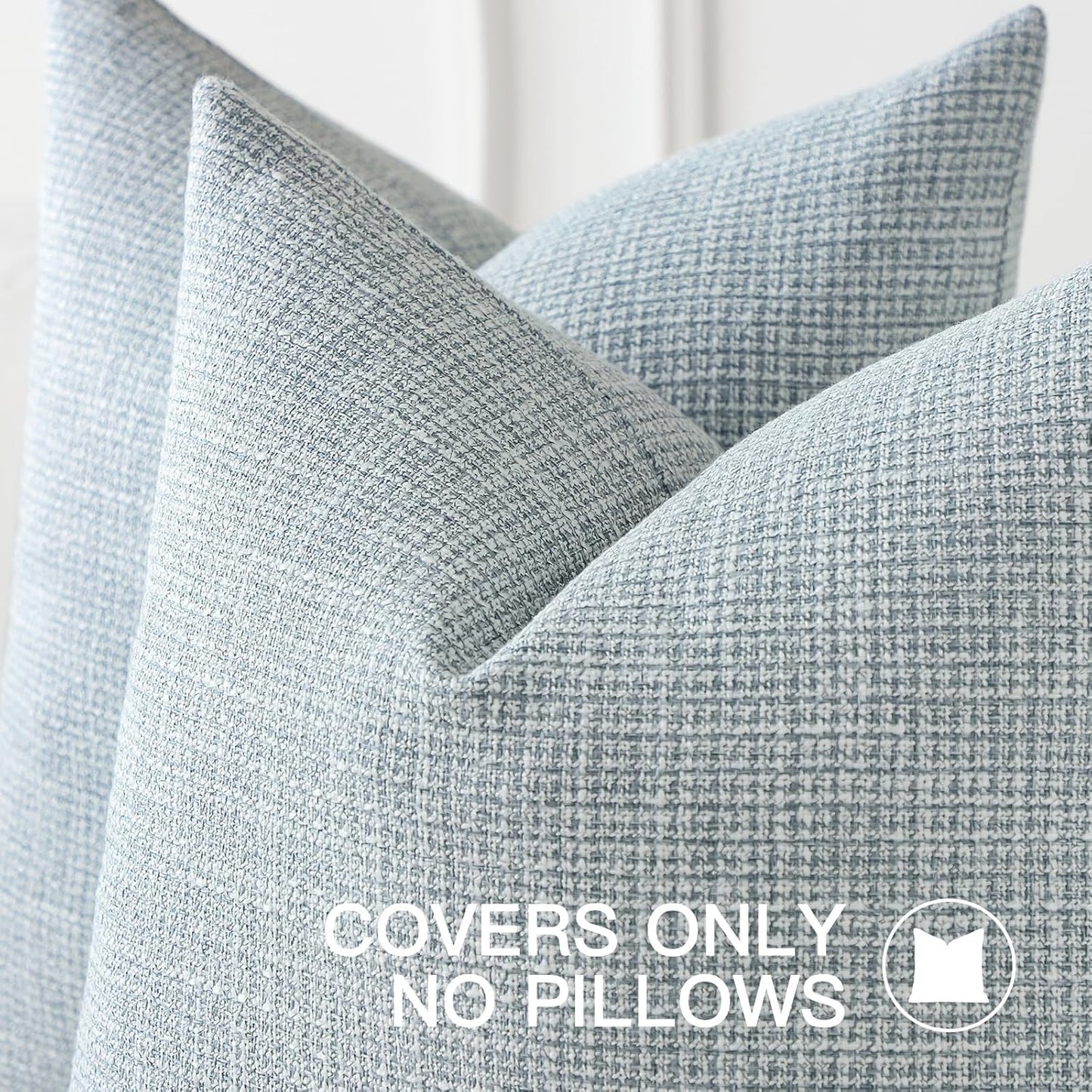OTOSTAR Linen Throw Pillow Cover Set of 1 Decorative Square Pillowcases Cushion Covers 24x24 Inch for Home Decor Sofa Bedroom Car 60 x 60CM Blue Grey