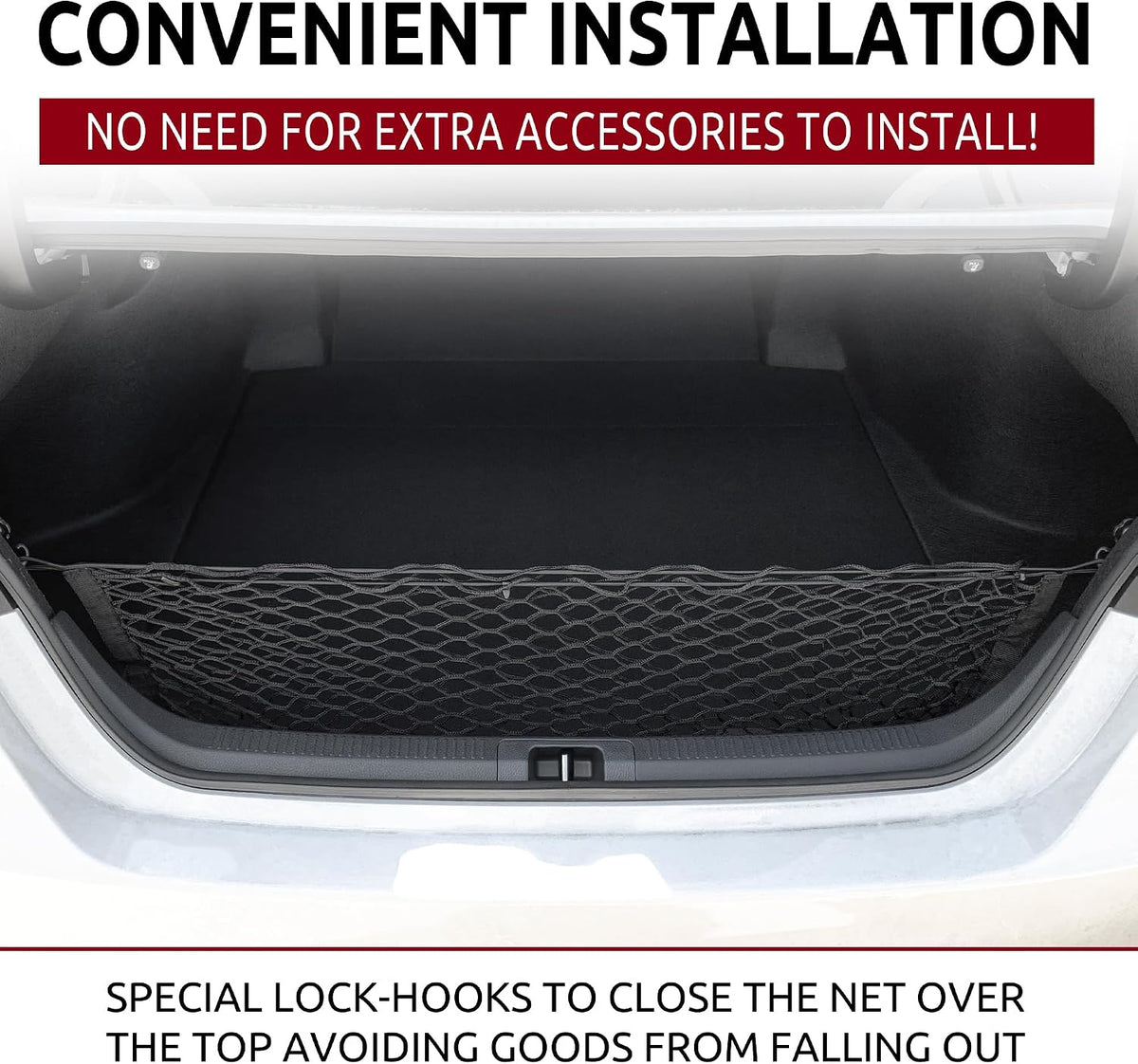 Envelope Style Trunk Mesh Cargo Net Compatible with Toyota Camry 2002-2026 - Car Accessories - Premium Trunk Organizers and Storage - Cargo Net for SUV - Vehicle Carrier Organizer for Toyota Camry