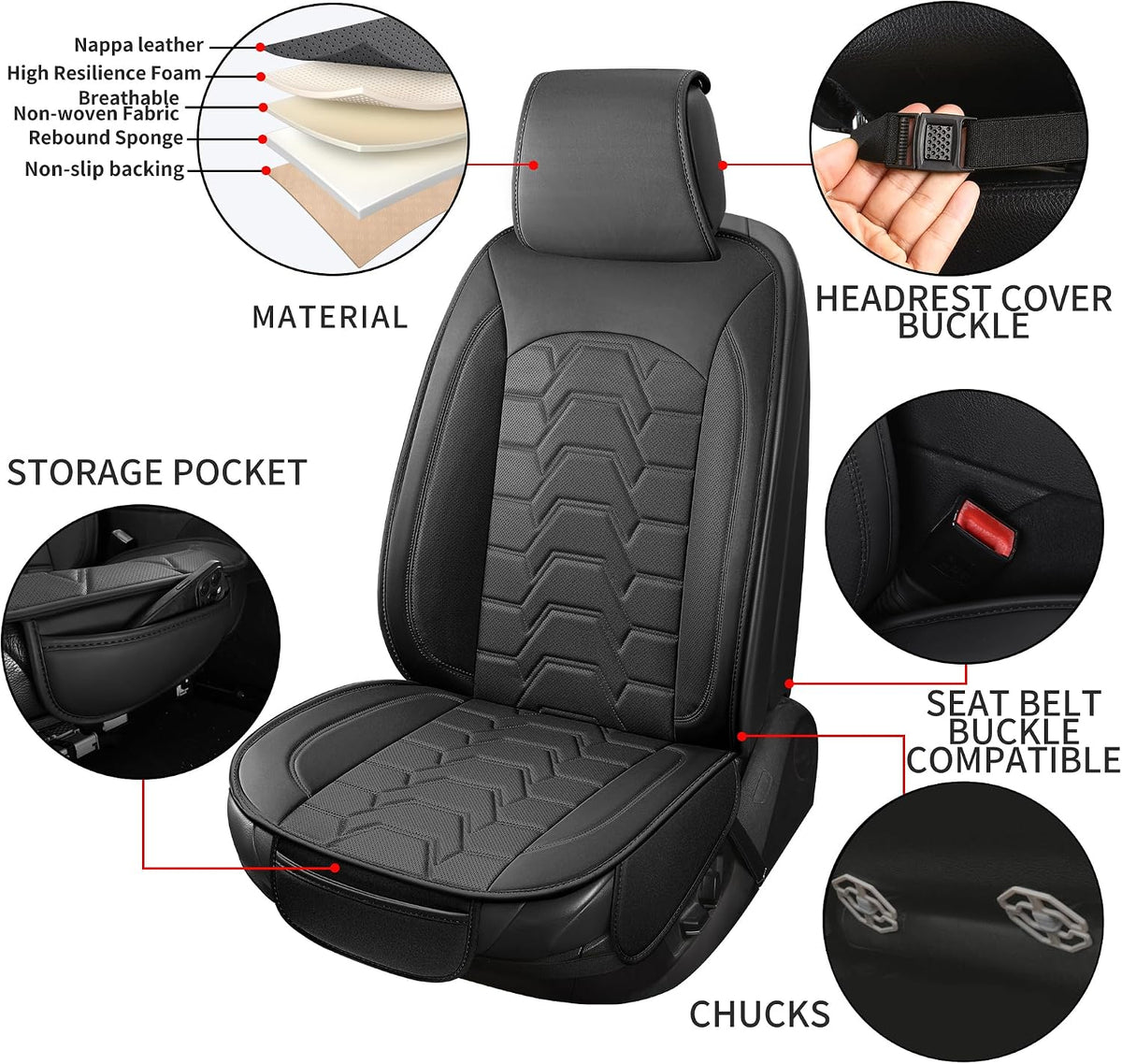 Leather Car Seat Covers Front Automotive Seat Protectors