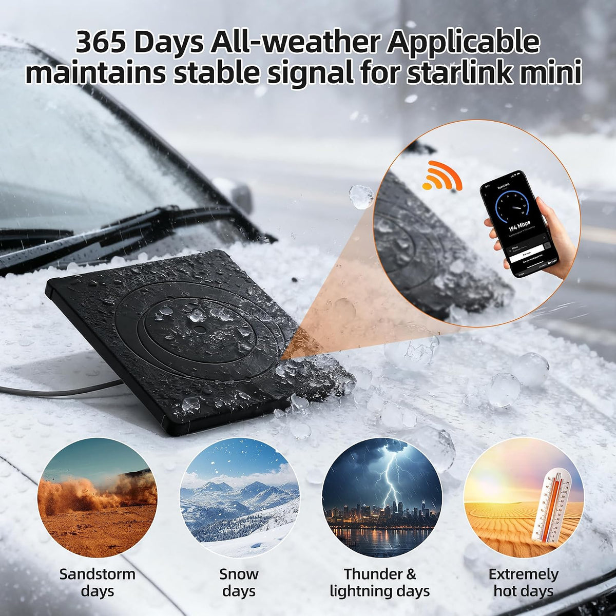 Starlink Mini Cover Rugged Silicone Protective Cover Hexagonal Heat Dissipation Vents Heavy Duty Starlink Mini Accessories 4X Shock-Absorbing Reinforced Armor Corners All-Weather Dustproof