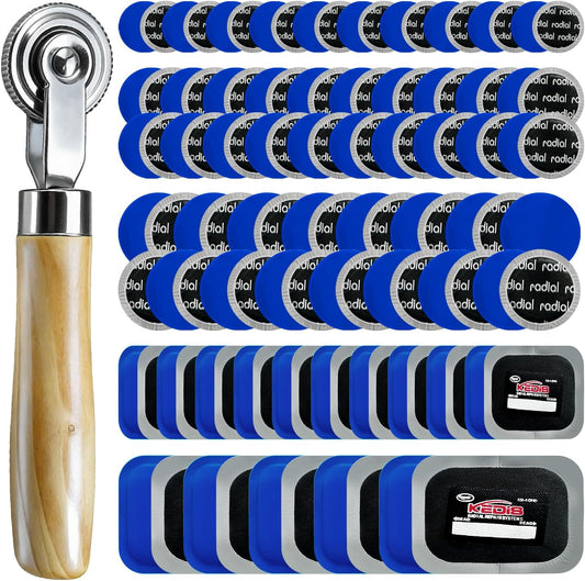 120 Pcs Tire Patches, Tire Repair Patch Kit Heavy Duty 5 Sizes Rubber Radial with 32, 42, 58, 65x80, 85x120 mm Emergency Repair Tool for Puncture Car Bus Truck Tractor Vehicle Motorcycle