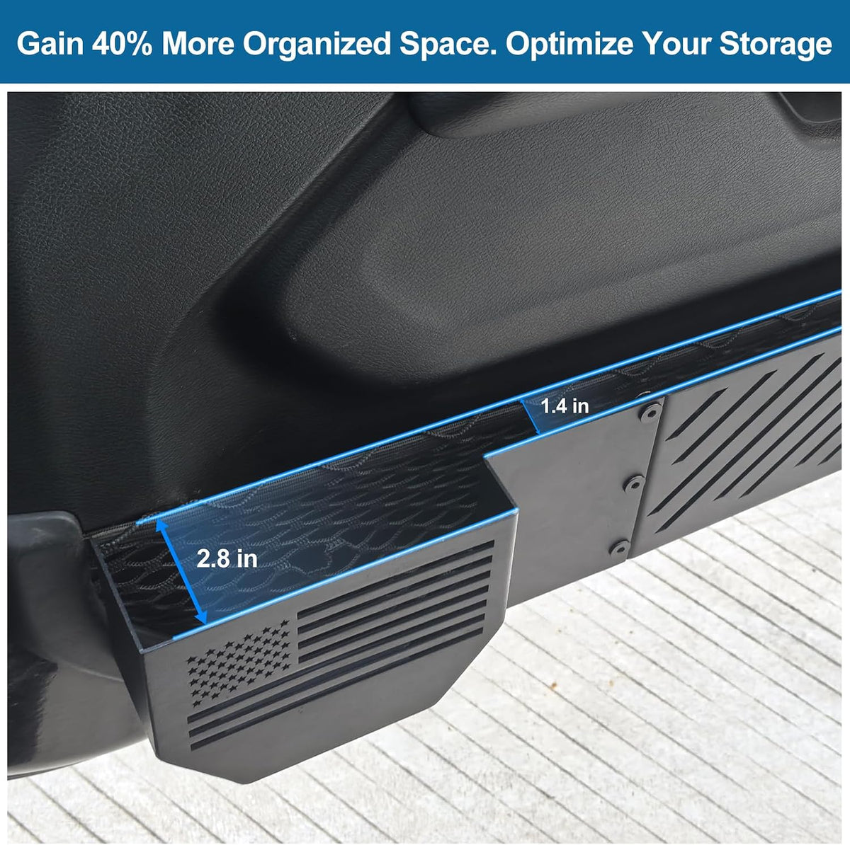 Heavy-Duty MOLLE Metal Front Door Organizer Box for Jeep 2-Pack Front Door Panel Storage Replacement System with No-Drill Installation