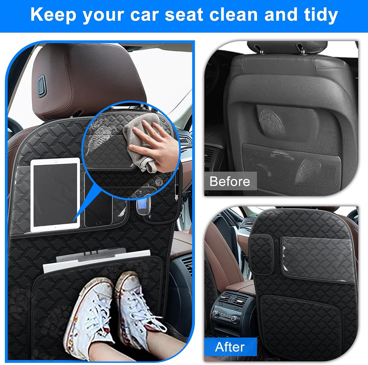 Car Kick Mats Back Seat Protector for Jeep Grand Cherokee 2 Pack