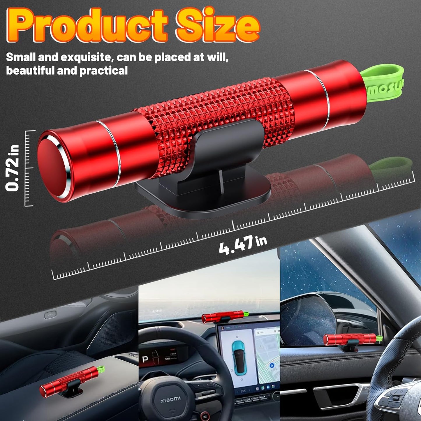 smosun Safehammer - Upgraded Safe Hammer Glass Breaker Under Water, Car Hammer Seatbelt Cutter Window Breaker Emergency Escape Tool, Safehammer Glass Breaker for New Cars (3PCS Red & Black & Silver)