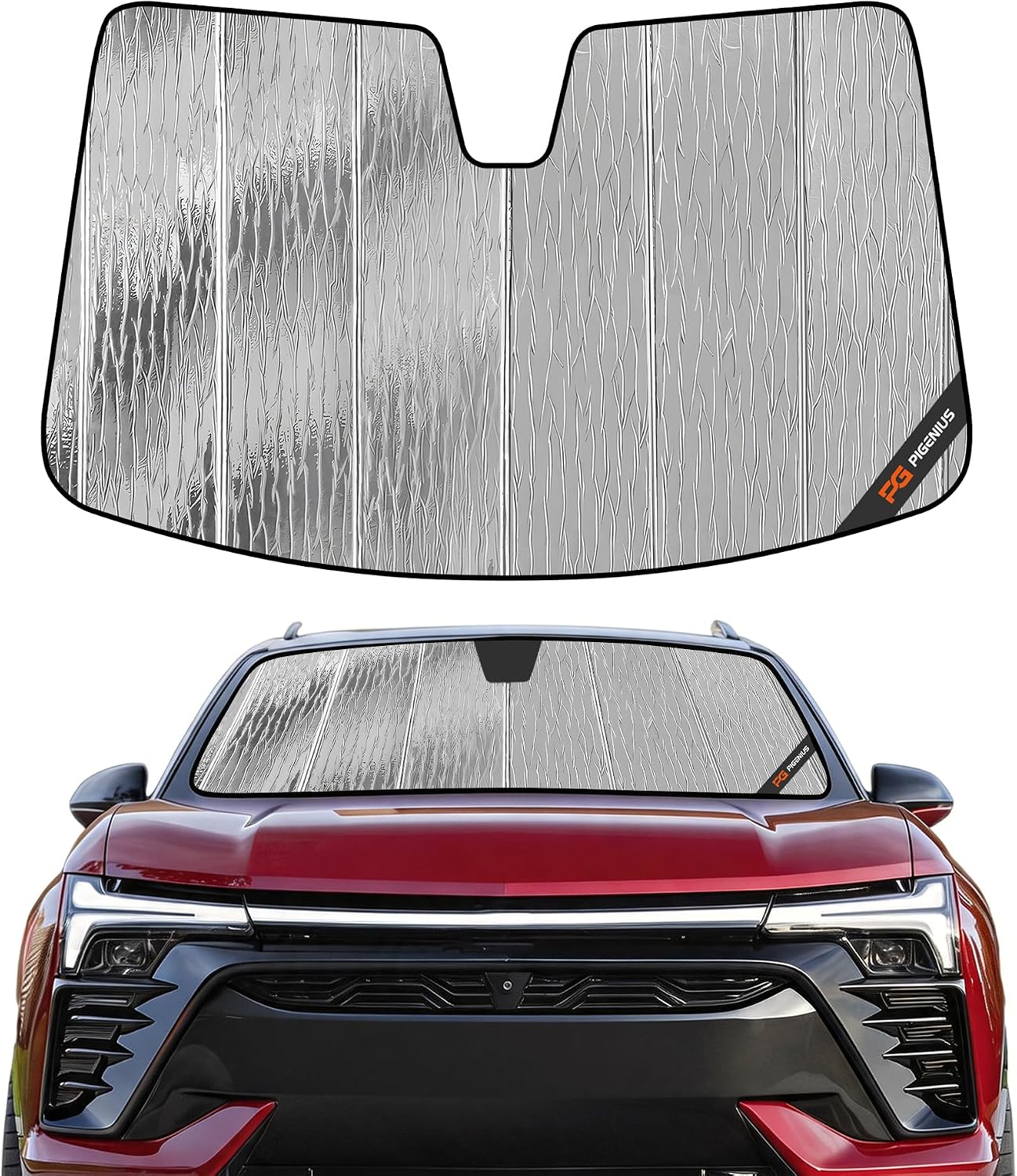 Pigenius Windshield Sun Shade for Chevrolet Blazer EV 2024-2026 Front Window Sunshade - AstraGuard