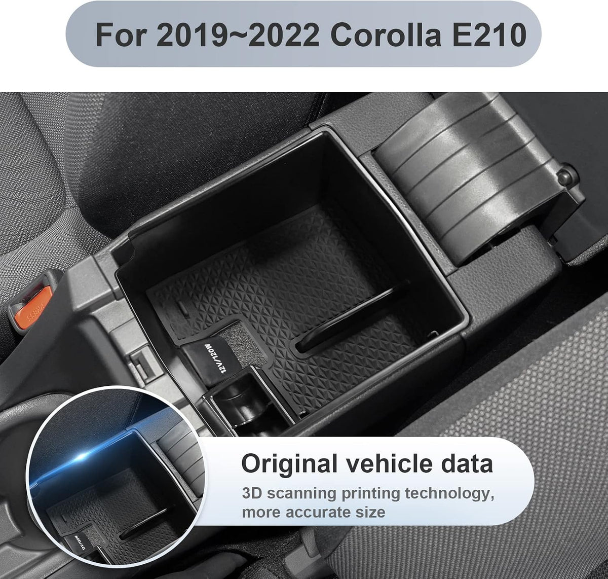 SKTU for 2022-2027 Toyota Corolla Center Console Organizer w/Coin Holder