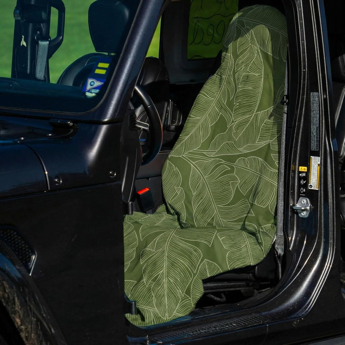 2 Pack Car Seat Towel Covers for Gym, Front Seats, Banana Leaf
