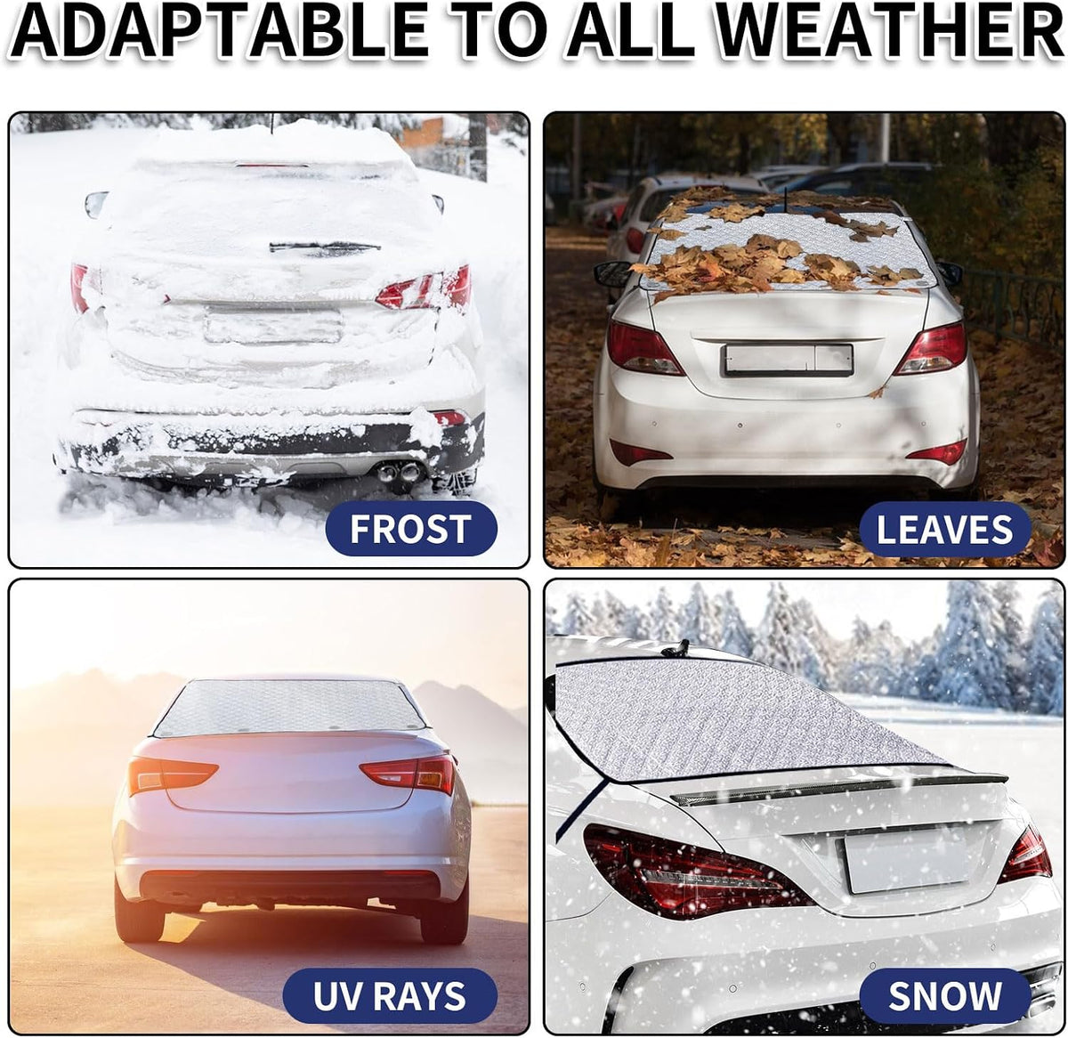AYAMAYA Rear Windshield Frost Cover Guard - Magnetic Car Back Window Cover Protector for Ice and Snow with 4-Layer All Weather Protection for Cars, Sedans Rear Window Automotive Accessories