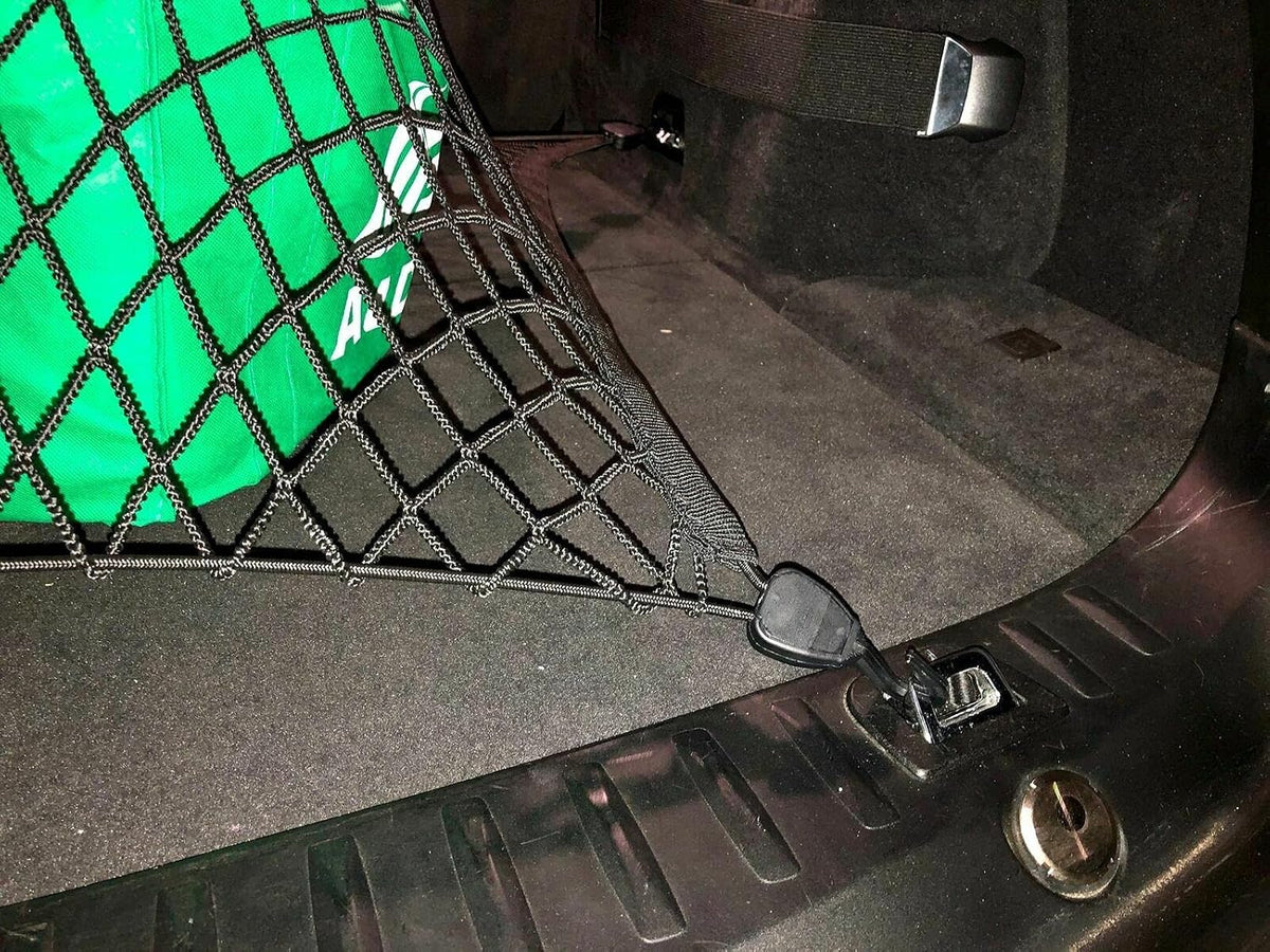 Rear Trunk Organizer Cargo Net for BMW X1 2010-2026 – Floor Style Cargo Net for SUV – Premium Mesh Elastic Car Trunk Organizer Vehicle Carrier Storage – Compatible with X1