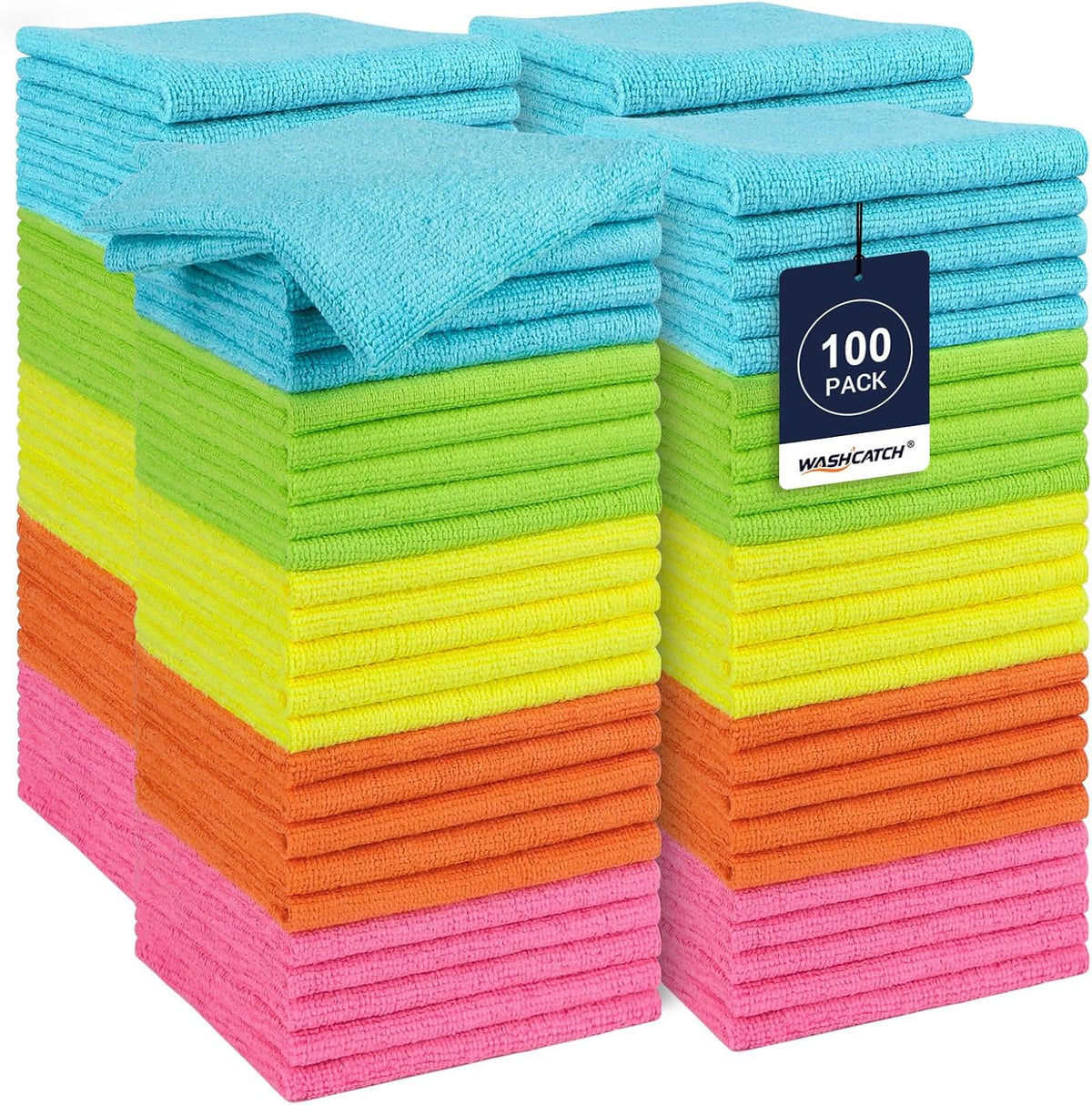 Shop Towels, 100 Pack 11.5"x 11.5" Microfiber Cleaning Cloth