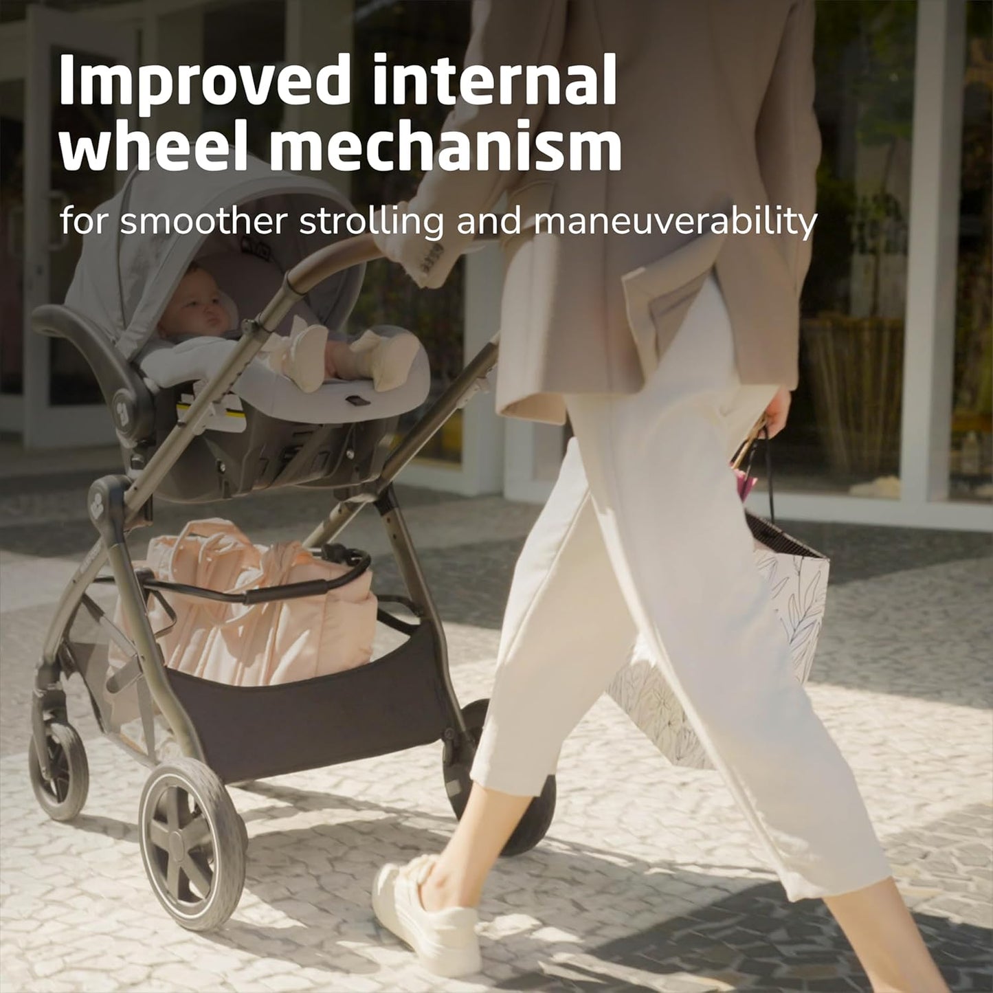Maxi-Cosi Zelia 2 Luxe 5-in-1 Modular Travel System, New Hope Tan