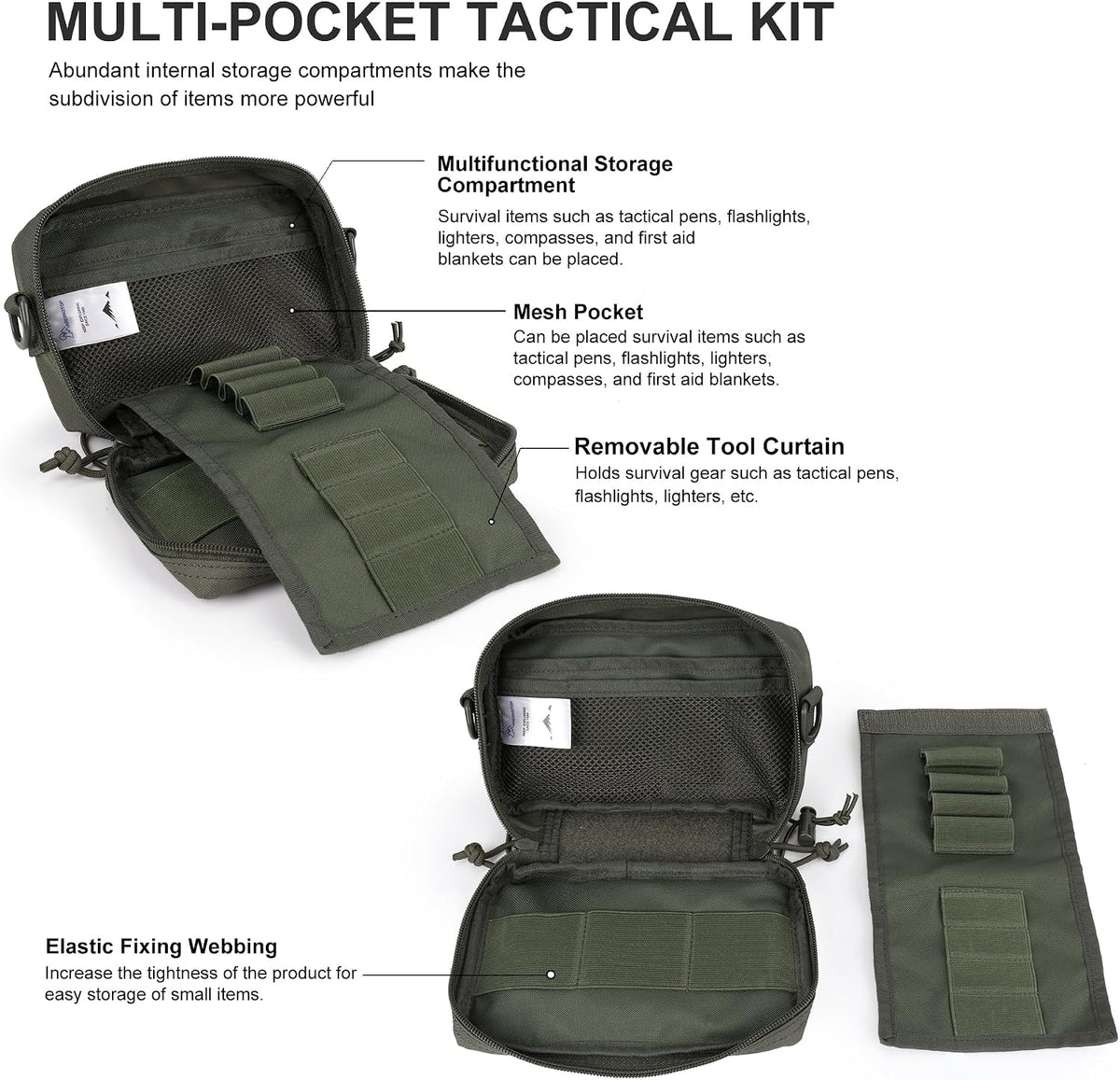 Mardingtop 600D/Cordura Tactical Molle Utility Pouch, Small Military Admin EDC Tool Organizer Bag