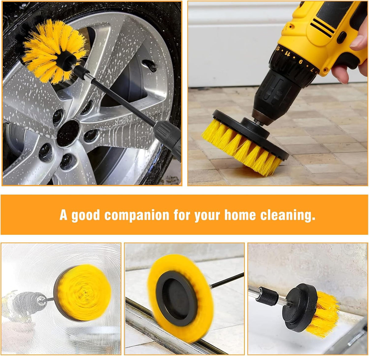 8 Pcs Drill Brush Attachment Set, Power Scrub Brush Kit
