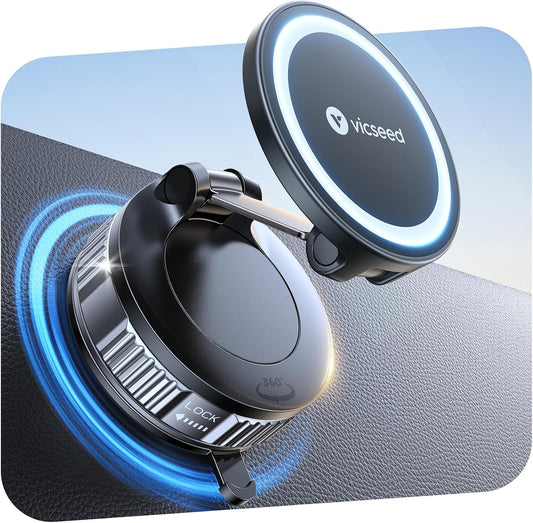 VICSEED for MagSafe Car Mount [Upgraded 98LBS Strongest Suction,Won't Break