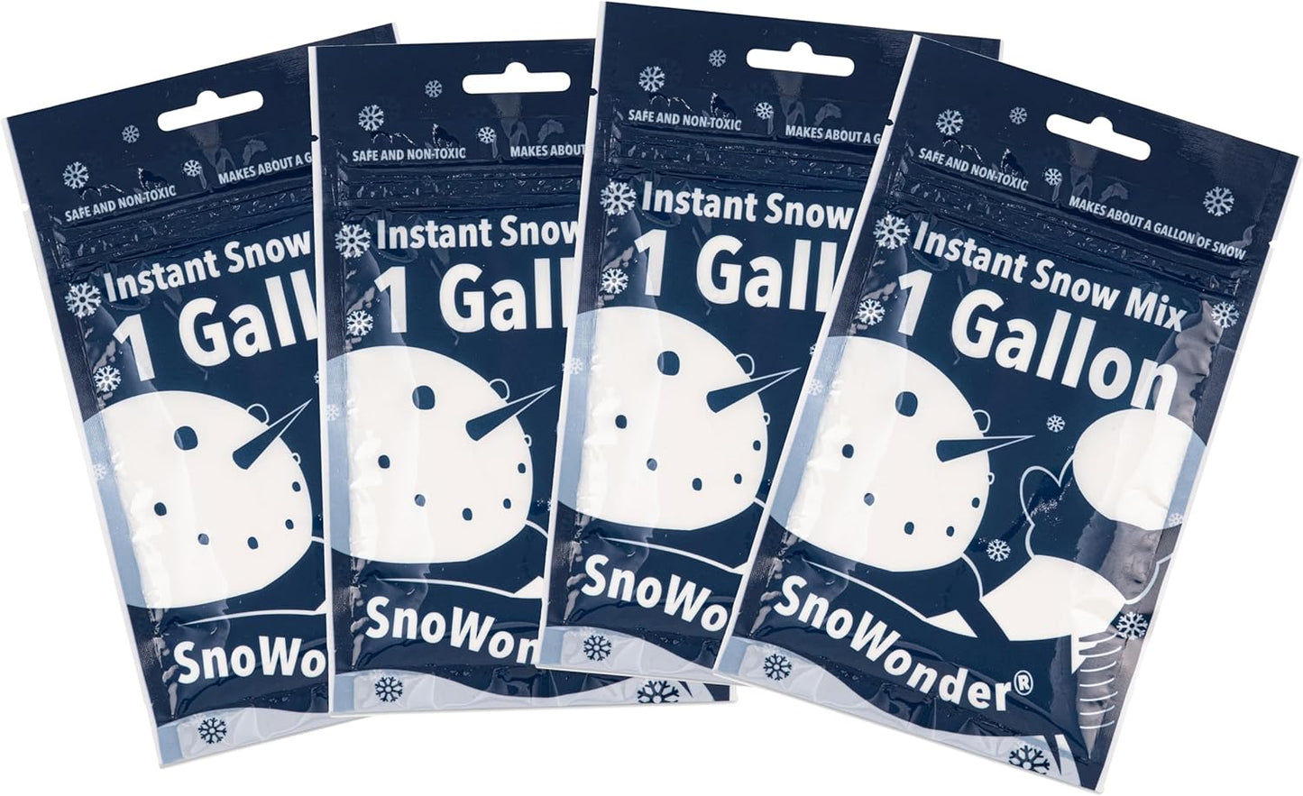 SNOWONDER Instant Snow Fake Artificial Snow, Also Great for Making Cloud Slime - Mix Makes 4 Gallons of Fake Snow