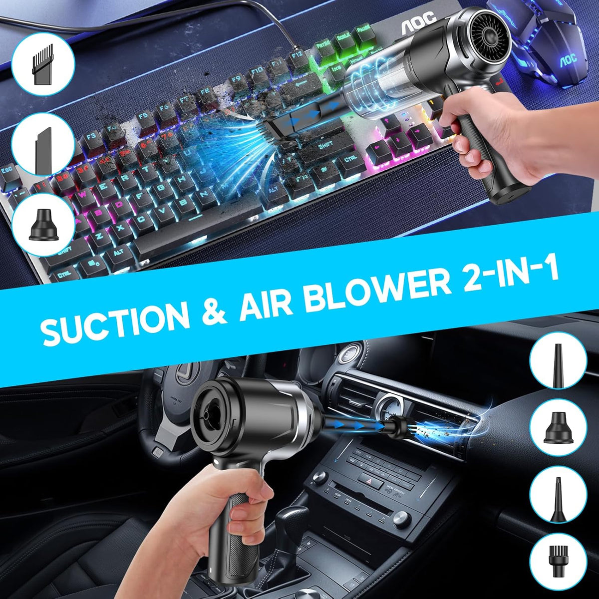KMM Handheld Car Vacuum Cleaner, 10000PA Hand Held Vacuum & Air Duster