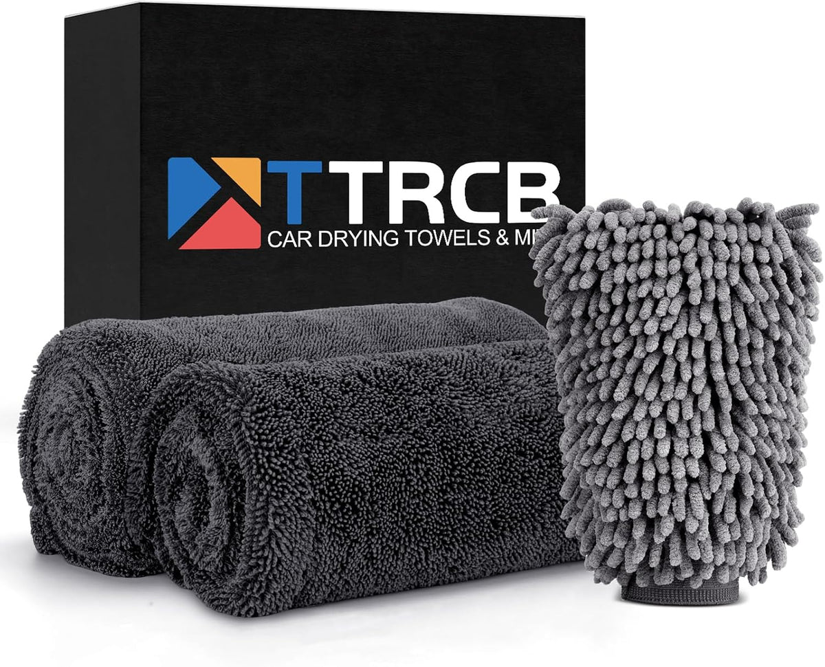 TTRCB 2 Pack Car Drying Towels, 48" x 24" Extra Large Microfiber Towels for Cars, Ultra-Absorbent 70/30 Blend, 1400 GSM, Streak Free, Twisted-Loop Drying Towels Car Detailing for SUV, RV, Truck