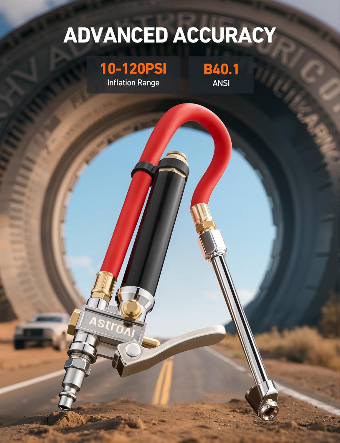 AstroAI Digital Tire Pressure Gauge with Inflator& T3 Heavy-Duty Tire Pressure Gauge with Inflator