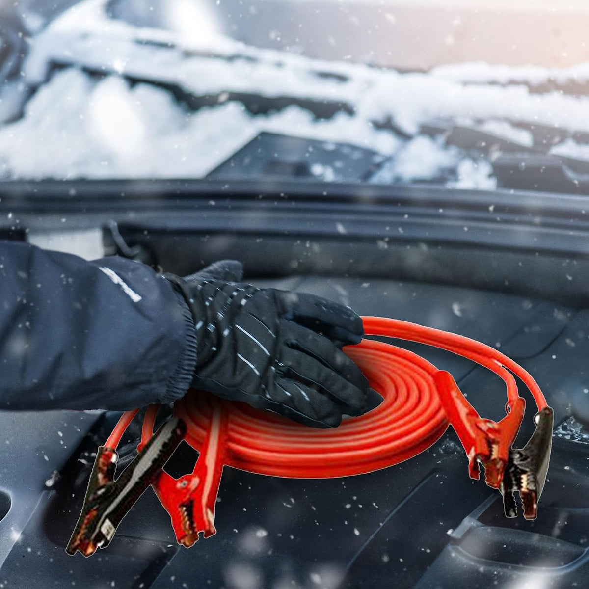 Master Mechanic Heavy-Duty Booster Cables, 4 Gauge, Red, 20 Feet