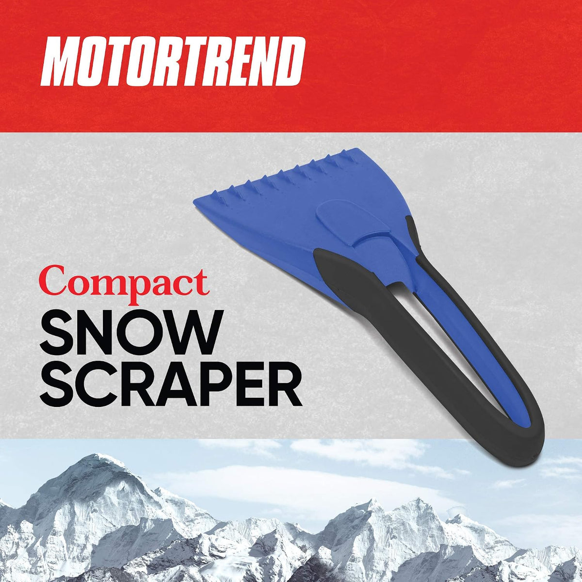 Motor Trend Compact Car Ice Scraper for Windshield – Durable Snow Scraper for Car with Comfort Grip, Windshield Scraper for Ice and Snow, Ideal Snow Removal Tool for Winter Car Kit