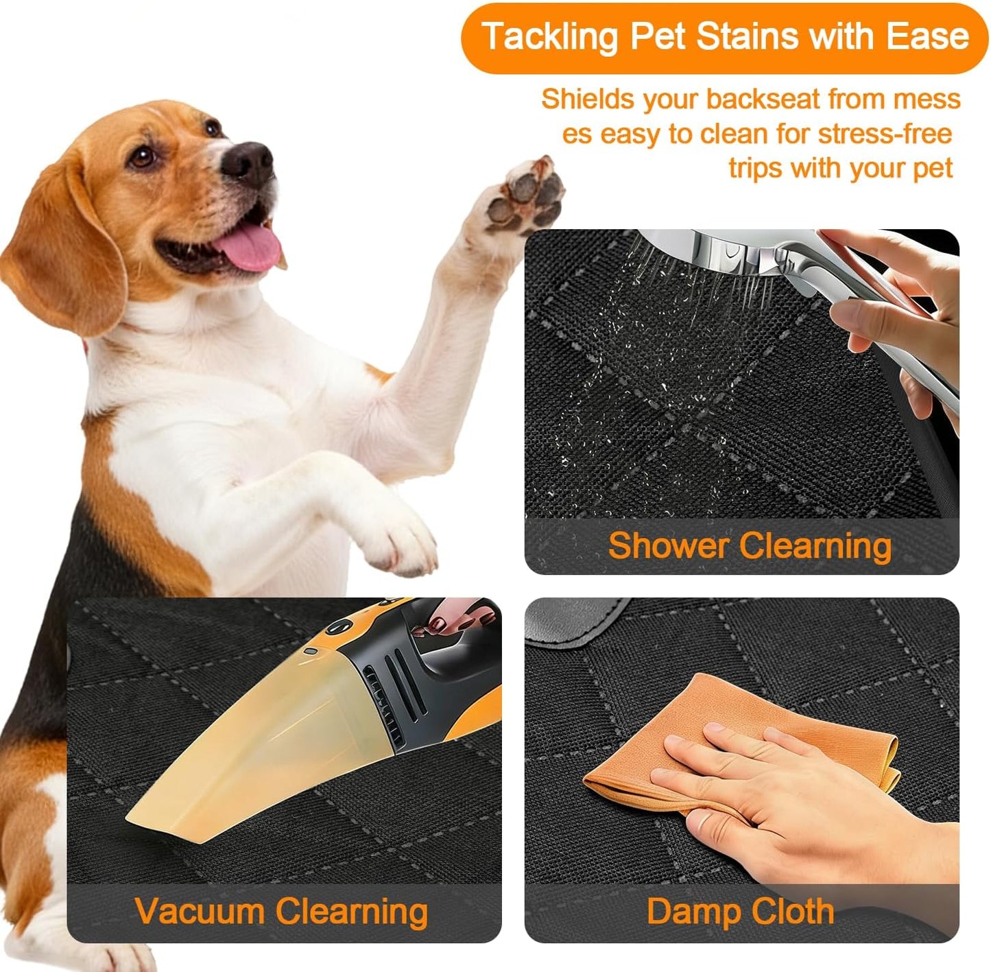 Dog Car Seat Cover for Back Seat, Waterproof & Scratch-Proof Pet Seat Protector, Nonslip Dog Seat Cover for Back Seat, Universal Fit for Cars, Trucks & SUVs, Standard Size
