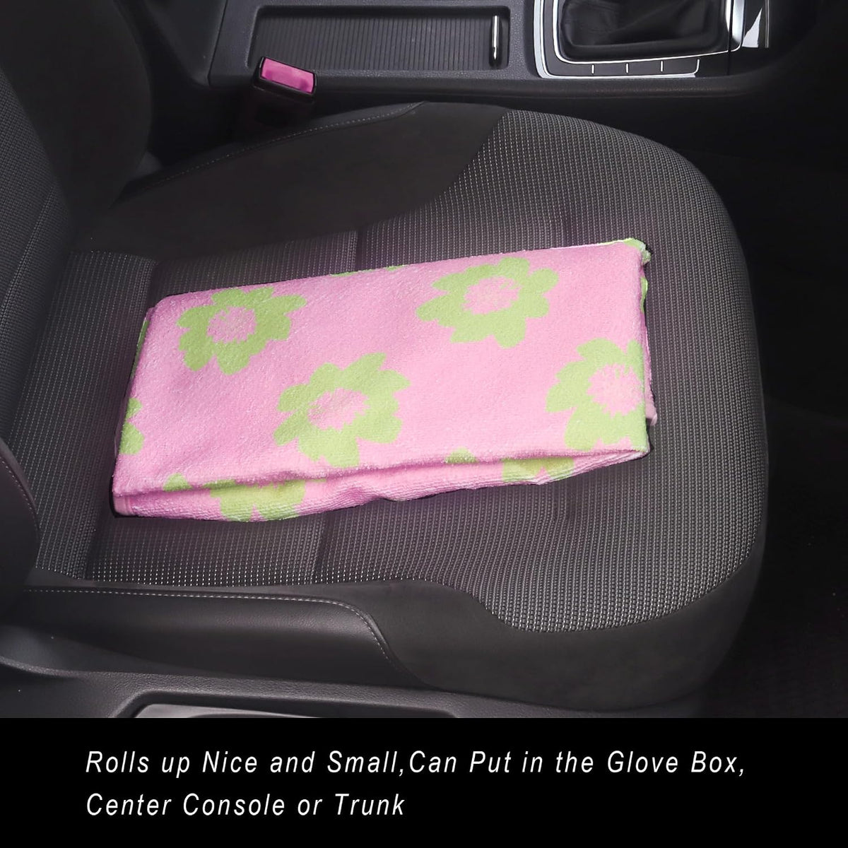 Car Seat Cover Protector Front Seats,for Gym Workout,Running,Swimming,Beach and Hiking,Waterproof Sweat Towel Bucket Seat Covers for Cars SUV Trucks (Flower and Pink, 1Pcs)