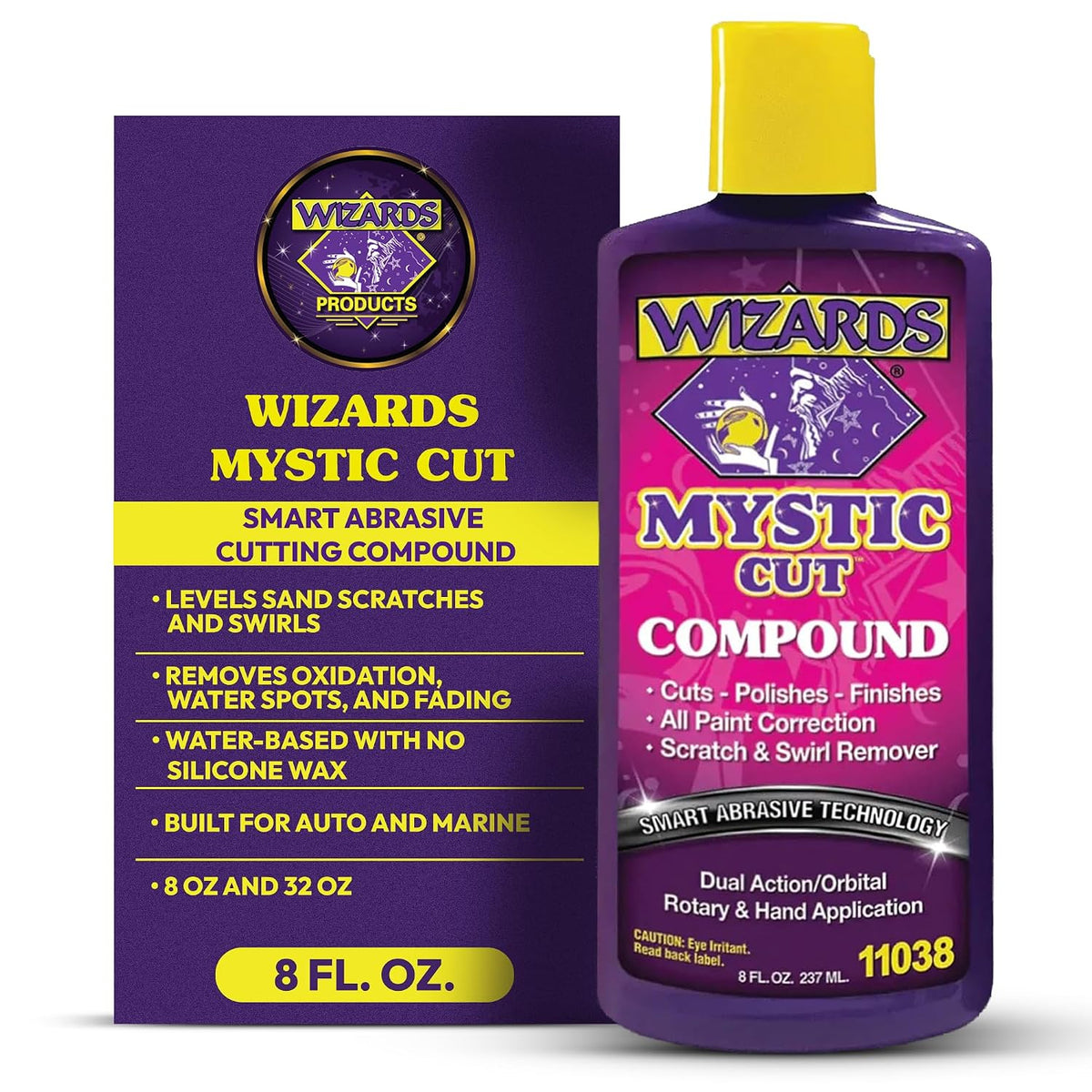 Wizards Mystic Cut Smart Abrasive Compound for Swirls, Scratches - 8 oz