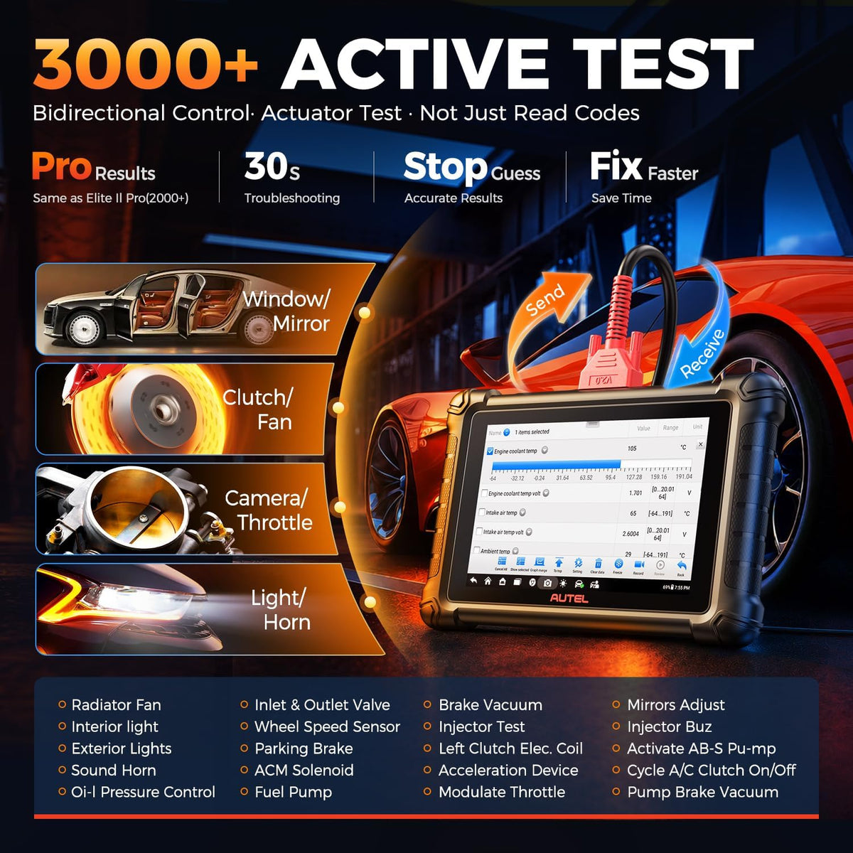 Autel Scanner MaxiCheck MX900, 2026 Bidirectional Tool as MK900BT MK900