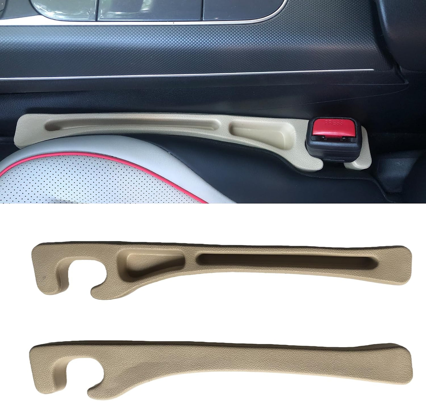 Car Seat Gap Filler Accessories,Storage Organizer Fit Car SUV Truck Fill The Gap Between Seat & Console Vehicle Console Side Pockets (Black)