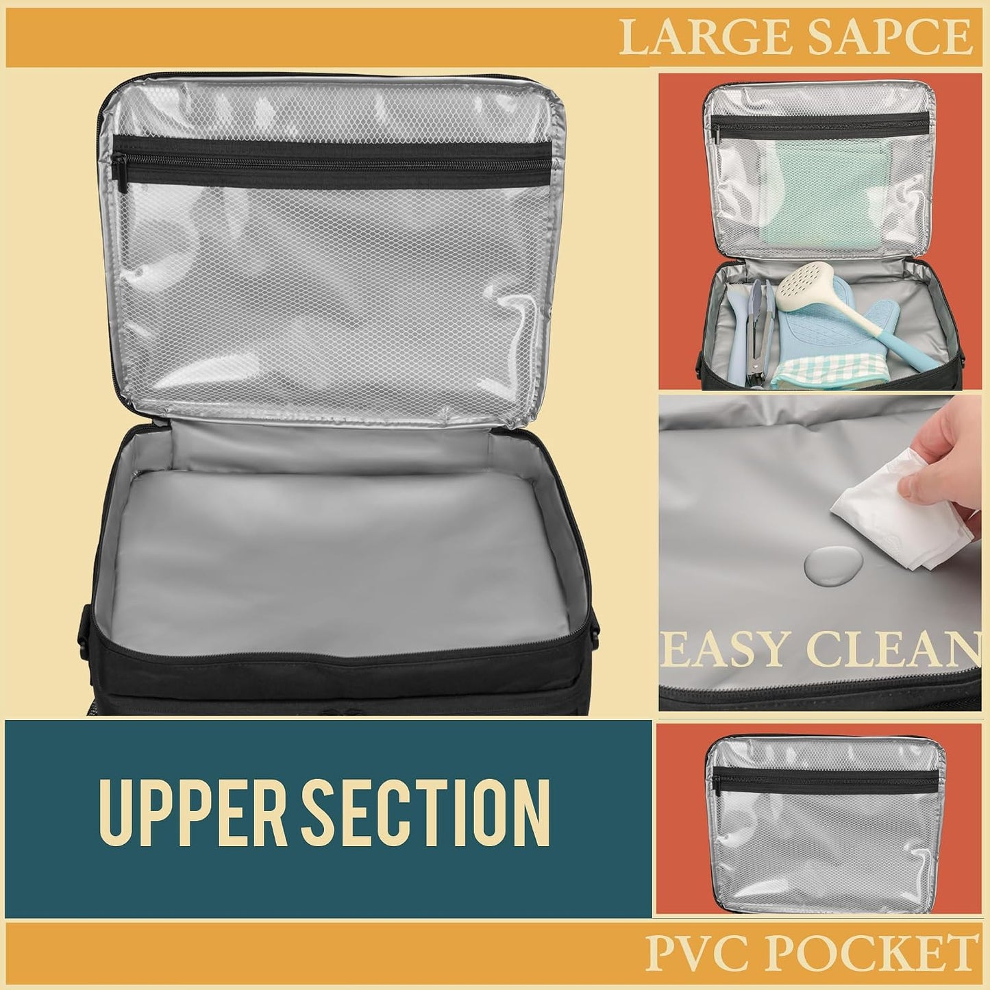 Air Fryer Carrying Bag Compatible with Ninja Crispi 4-in-1 Portable Glass Air Fryer Cooking System, 2 Layers insulated Storage Bag for Ninja Crispi Air Fryer, Black