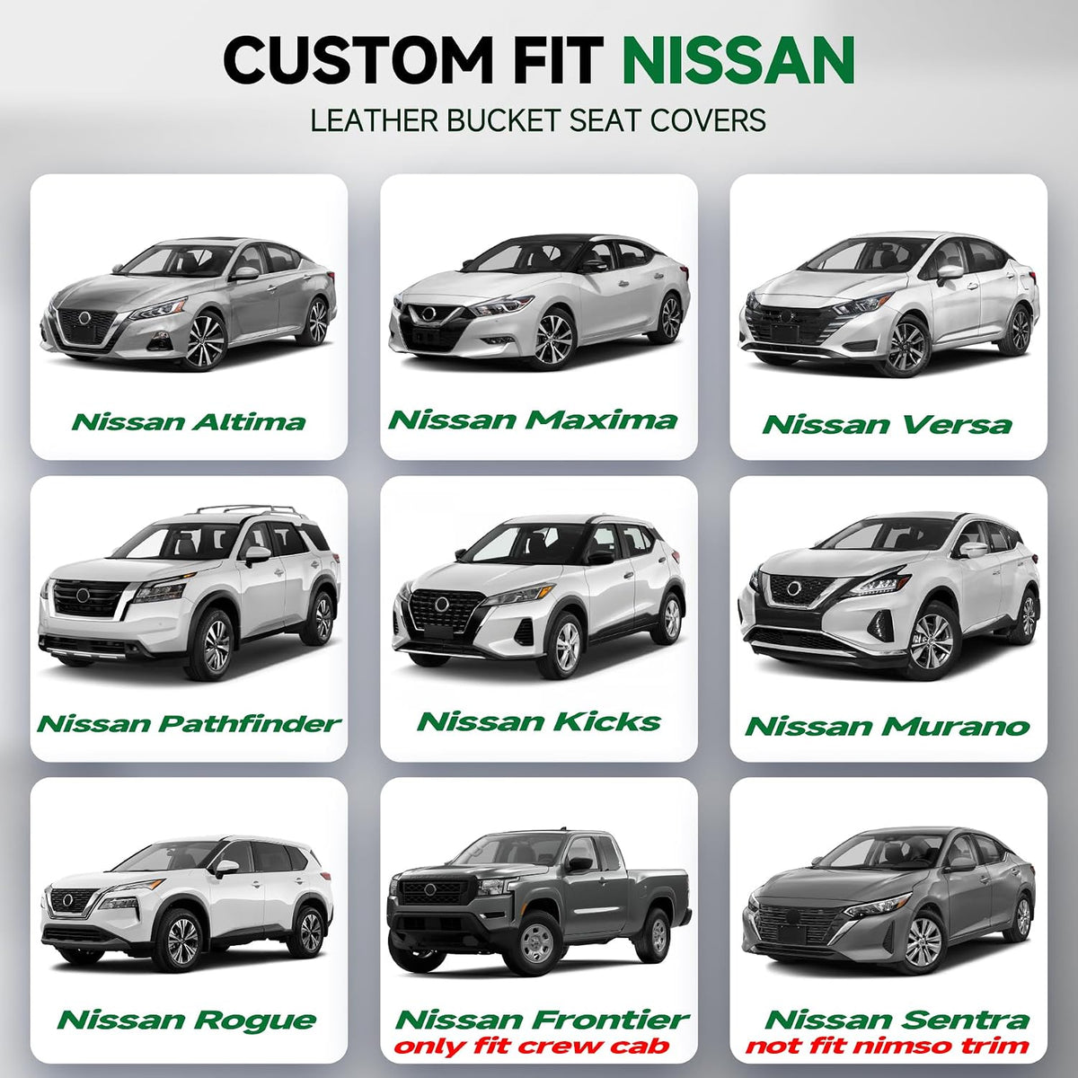 GIANT PANDA Front Seat Covers for Nissan Rogue Altima Sentra Versa Kicks Murano Pathfinder Maxima,Faux Leather Bucket Seat Cover Fit Nissan Seat Protectors (Beige Diamond) 2-Pack